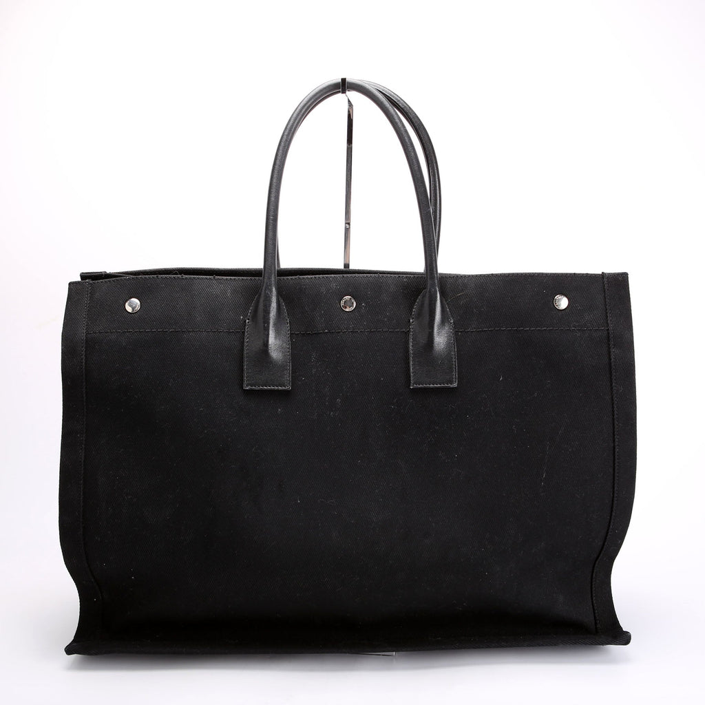 Saint Laurent Rive Gauche Canvas Tote Bag 499290 Black