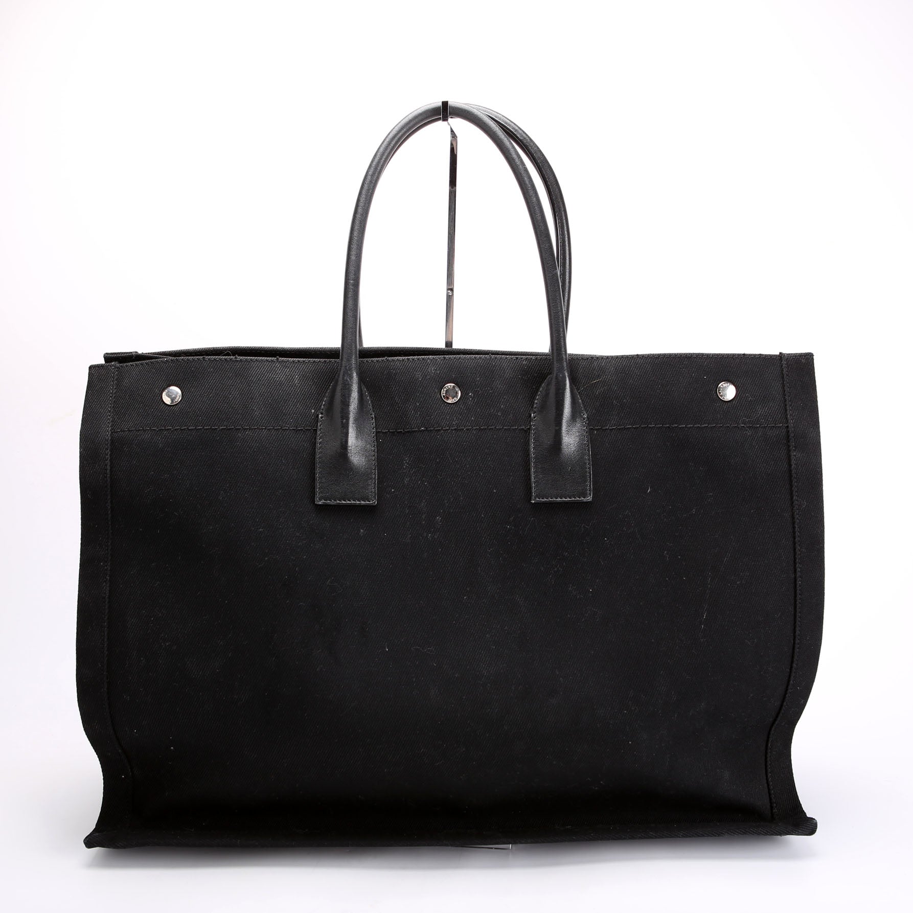 Saint Laurent Rive Gauche Canvas Tote Bag 499290 Black