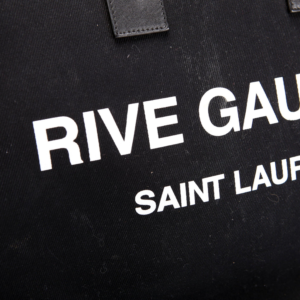 Saint Laurent Rive Gauche Canvas Tote Bag 499290 Black