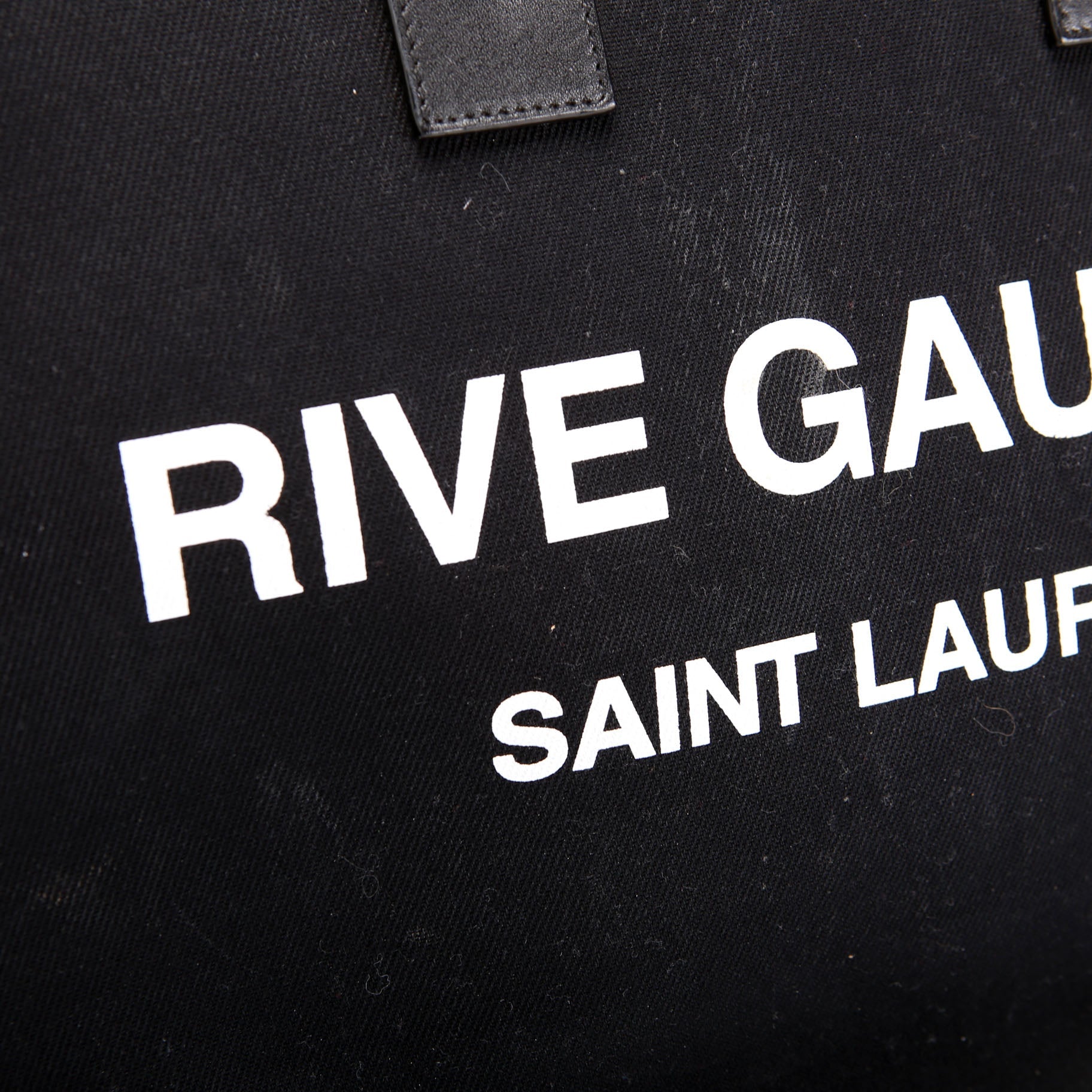 Saint Laurent Rive Gauche Canvas Tote Bag 499290 Black