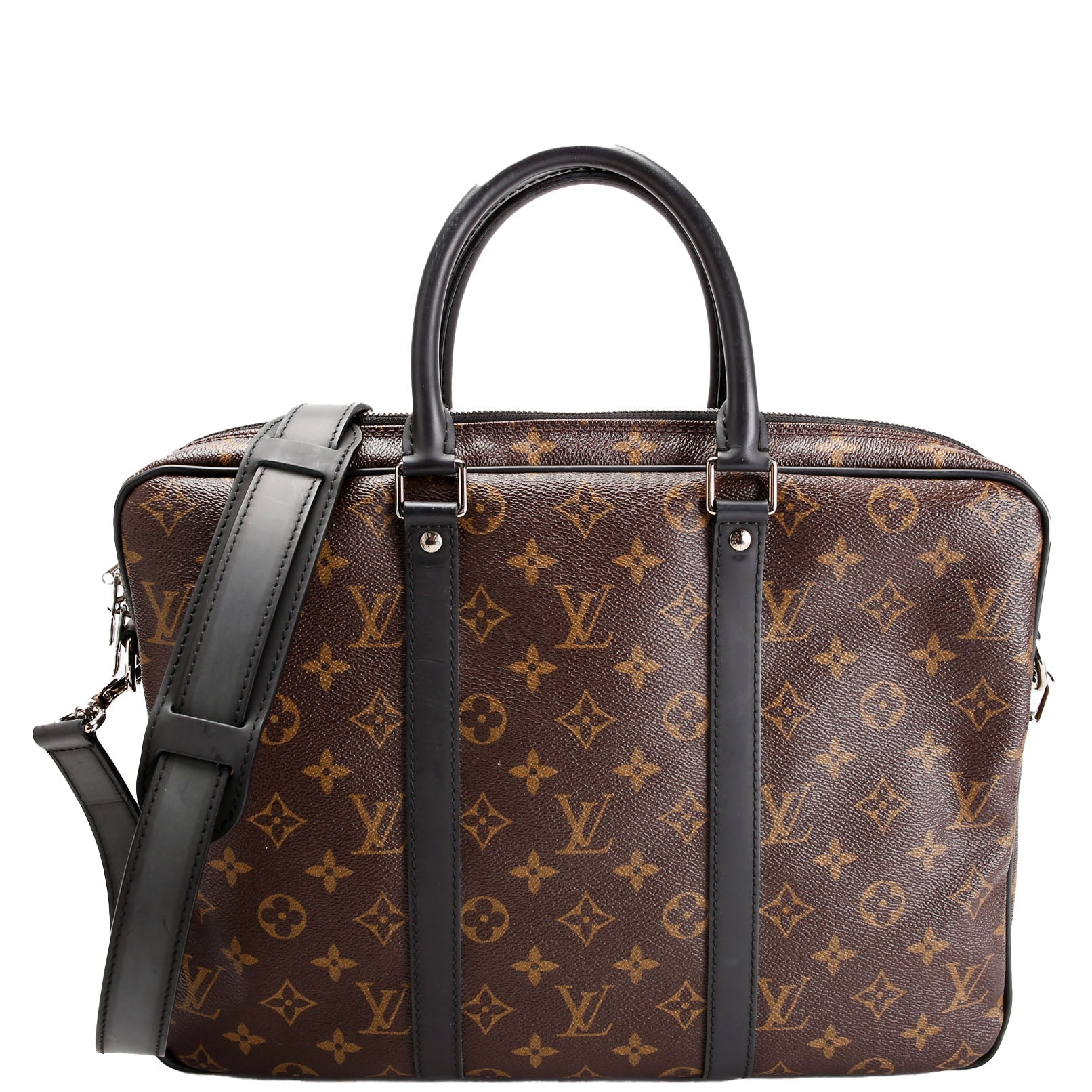 Louis Vuitton Porte Documents Voyage PM Macassar Black