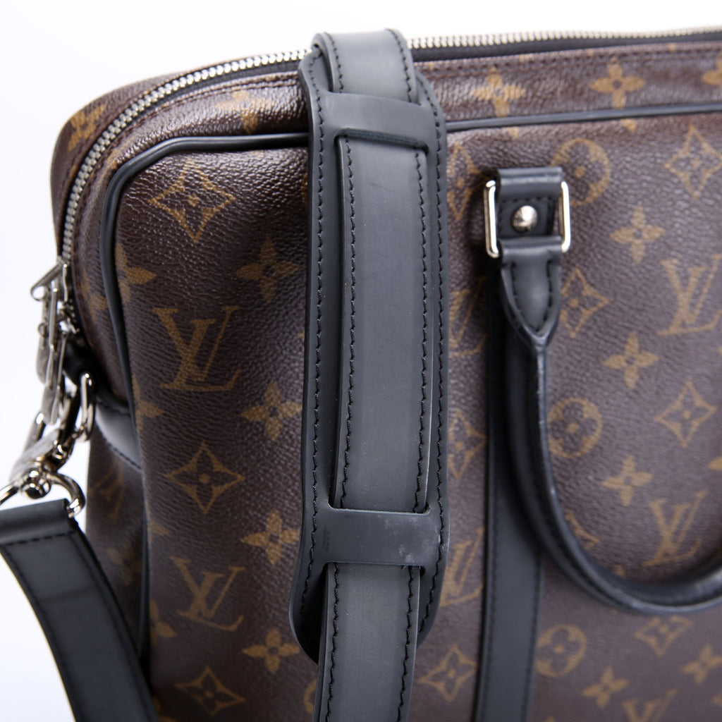 Louis Vuitton Porte Documents Voyage PM Macassar Black