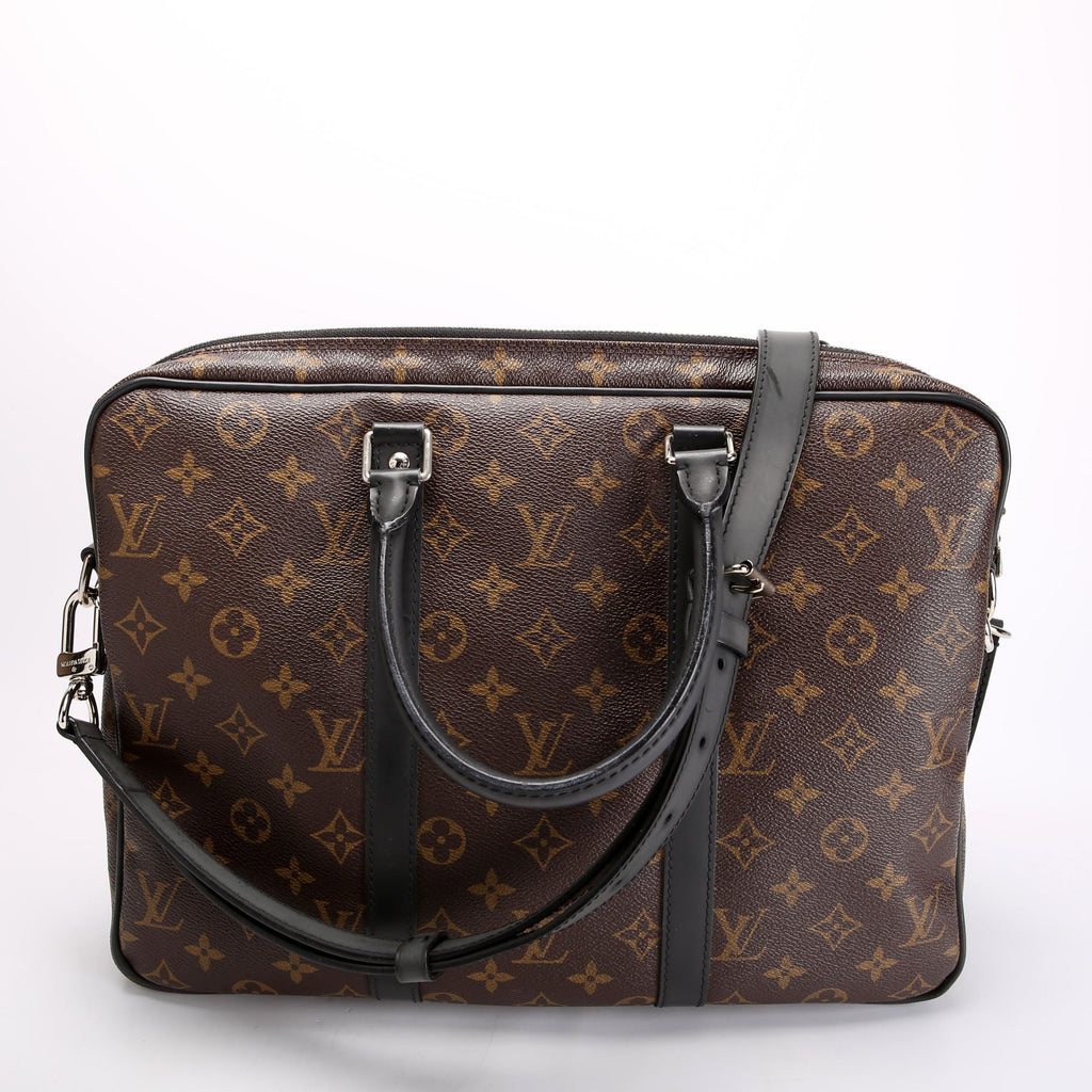 Louis Vuitton Porte Documents Voyage PM Macassar Black