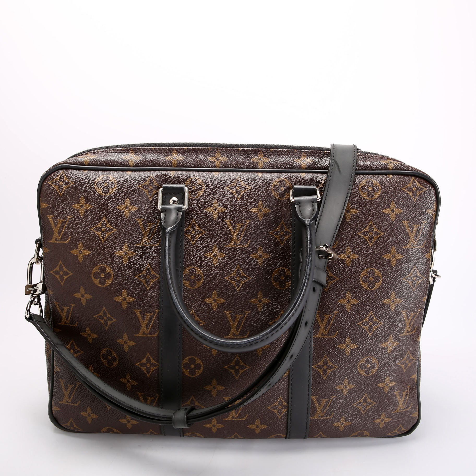 Louis Vuitton Porte Documents Voyage PM Macassar Black