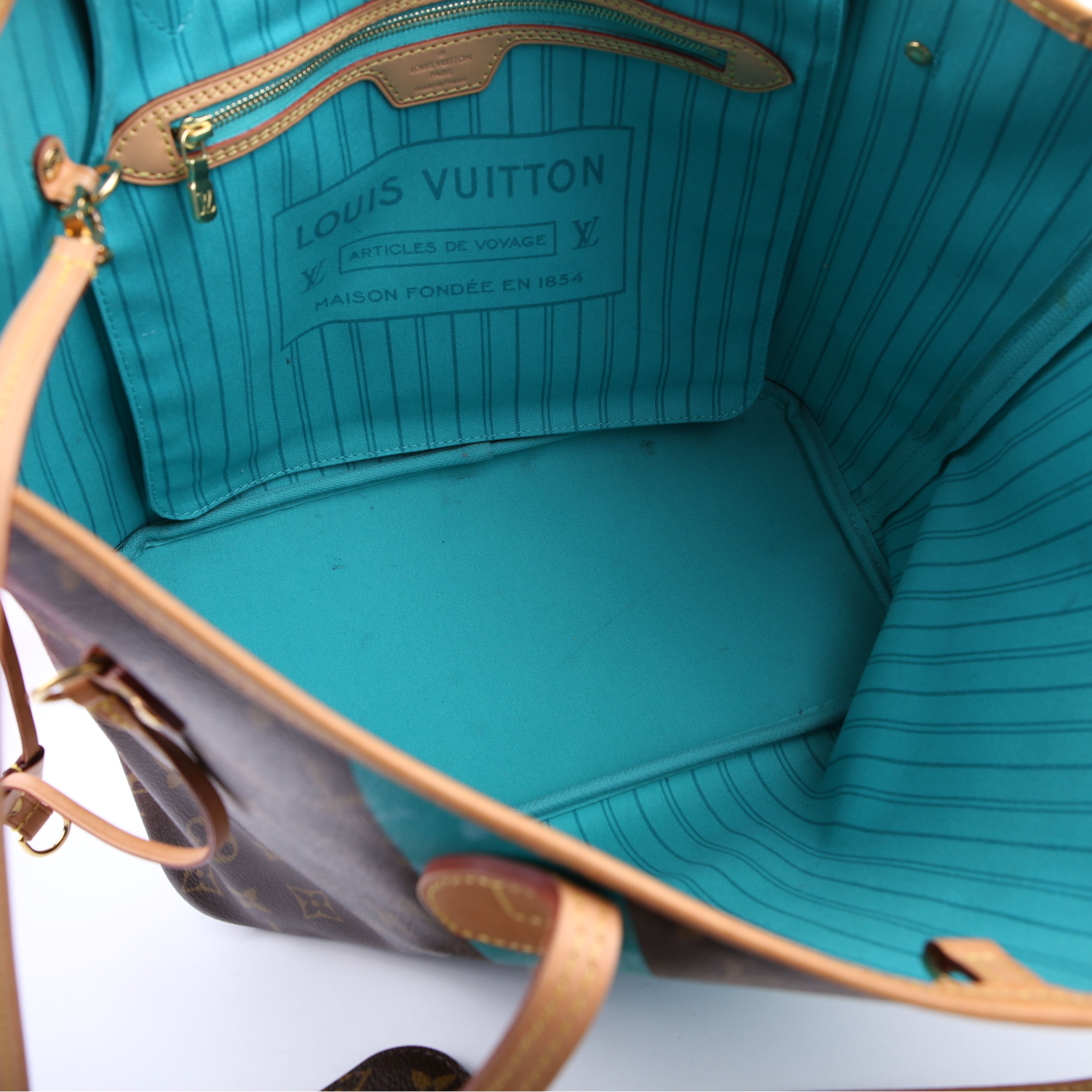Louis Vuitton Neverfull with Wallet MM V Teal