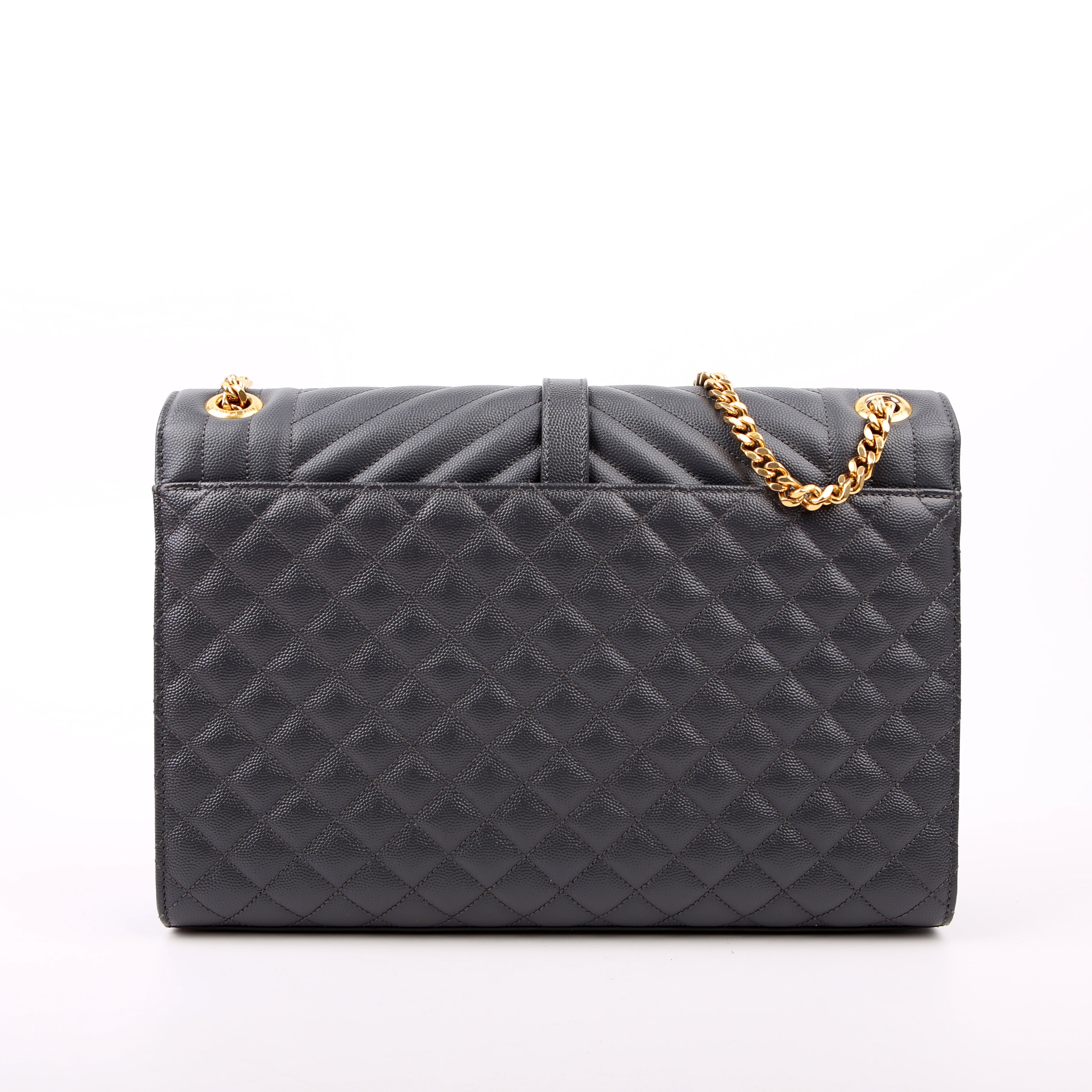 Saint Laurent Envelope Large Triquilt Grey