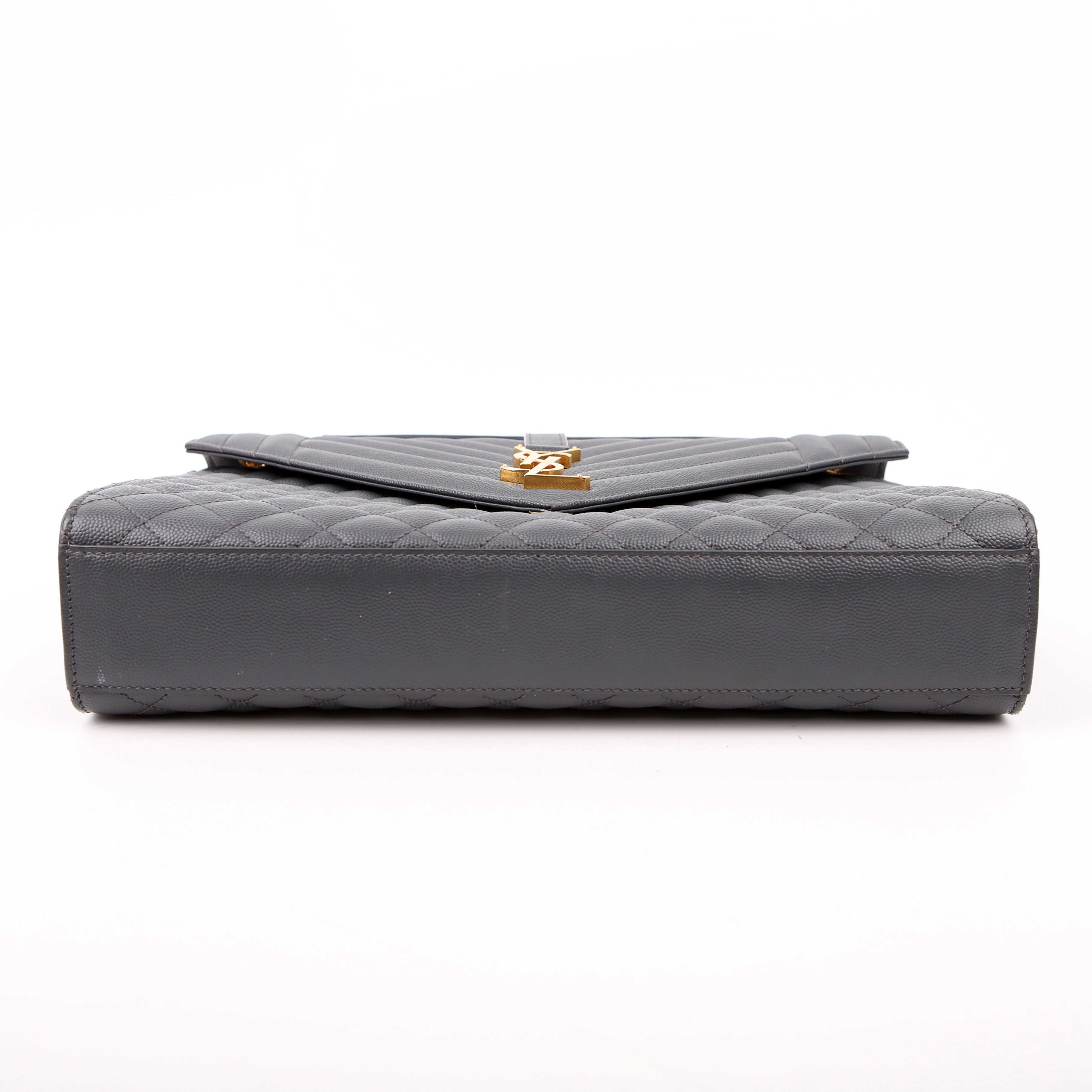 Saint Laurent Envelope Large Triquilt Grey