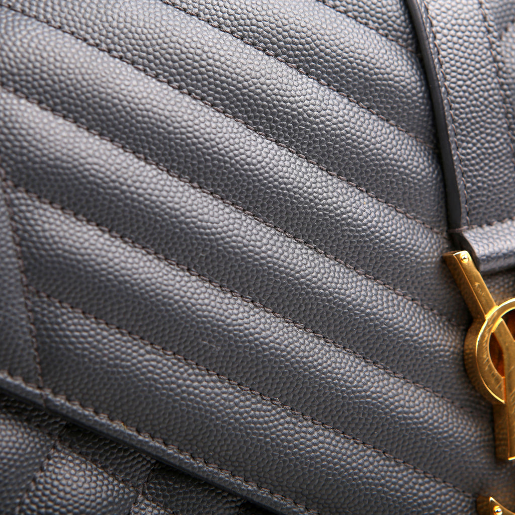 Saint Laurent Envelope Large Triquilt Grey