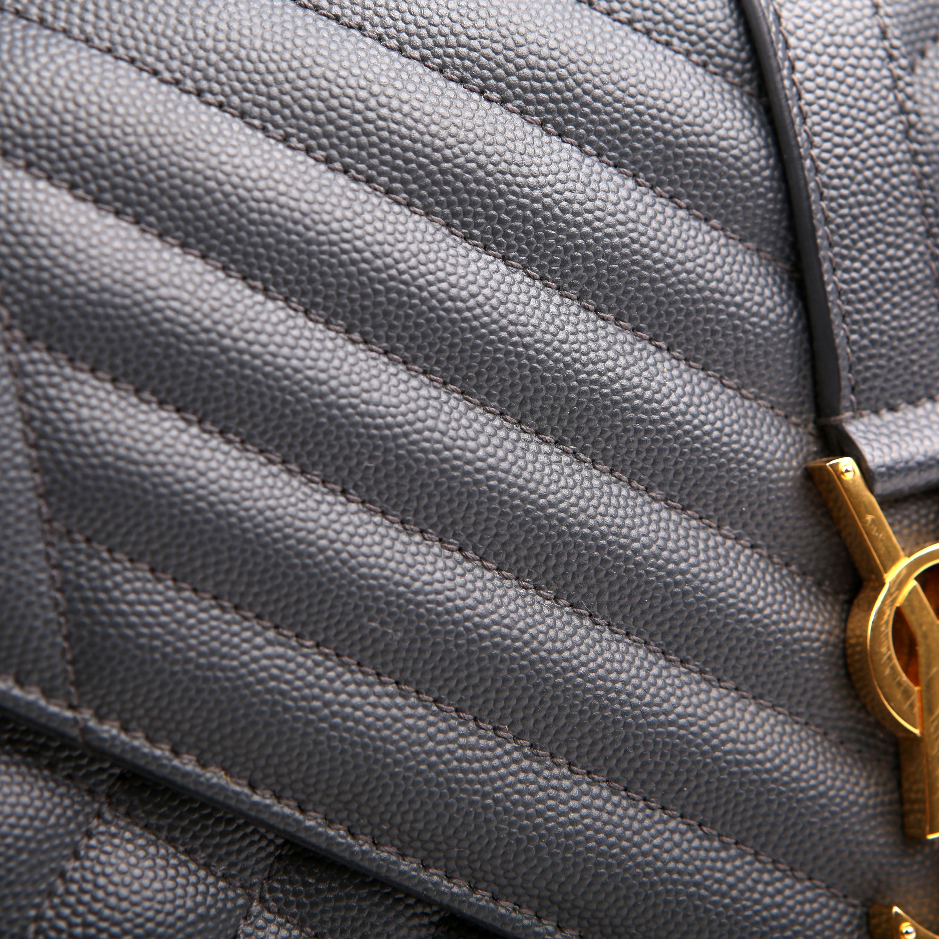Saint Laurent Envelope Large Triquilt Grey