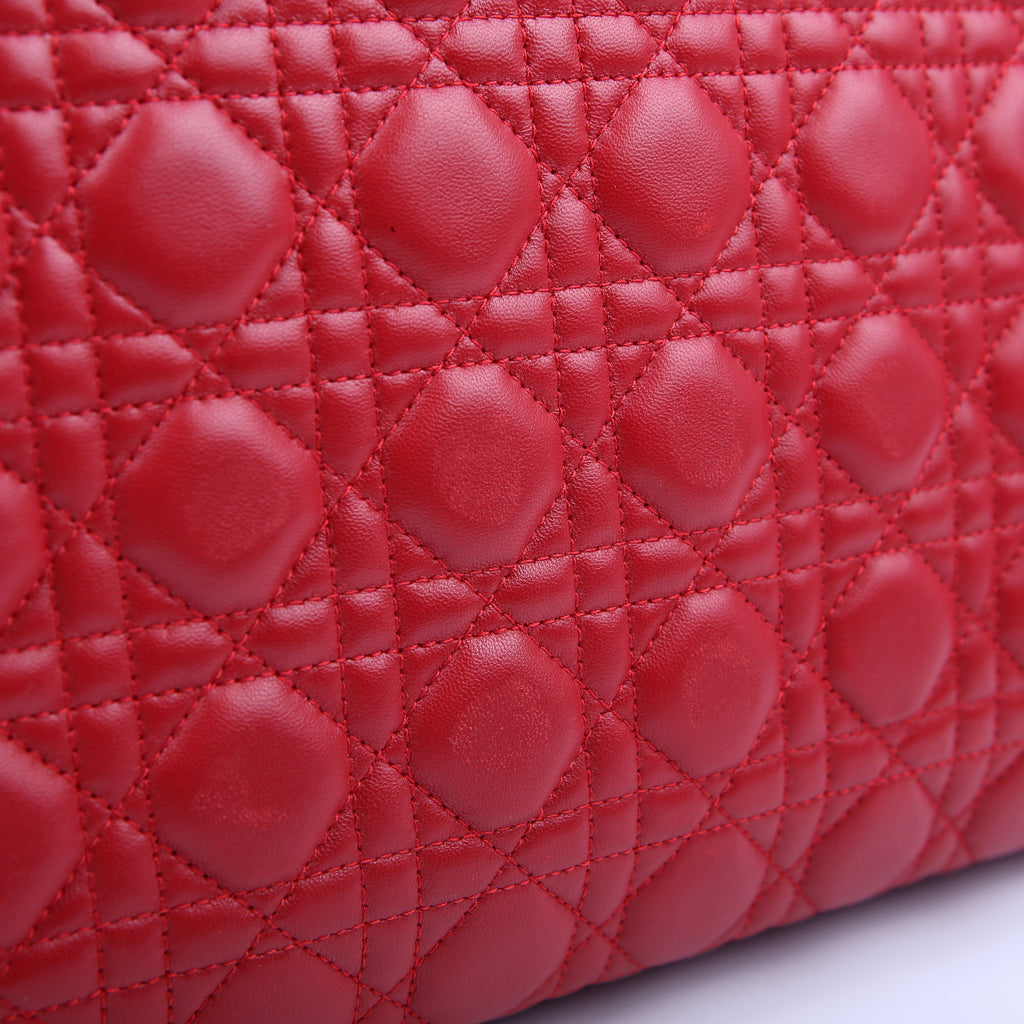 Christian Dior Lady Dior Large Lambskin Red