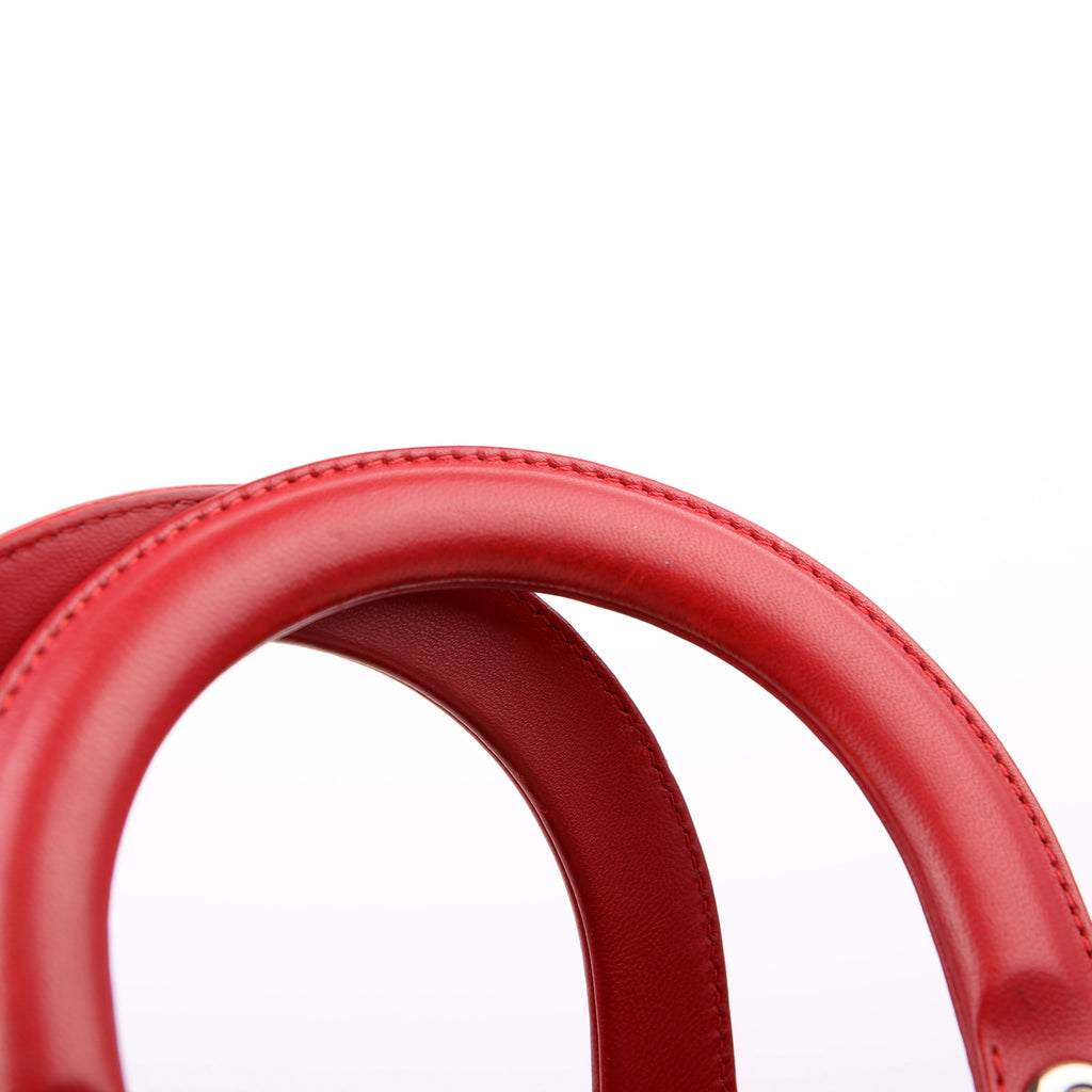 Christian Dior Lady Dior Large Lambskin Red