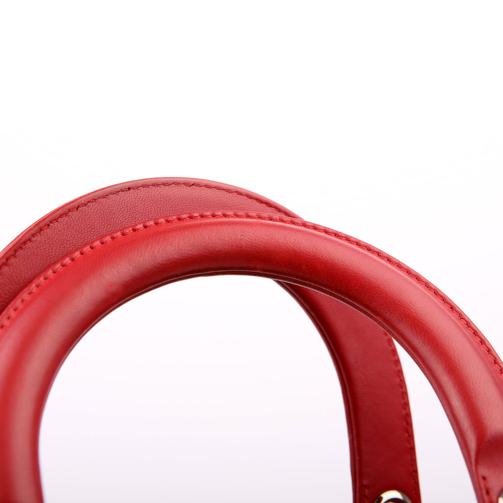 Christian Dior Lady Dior Large Lambskin Red