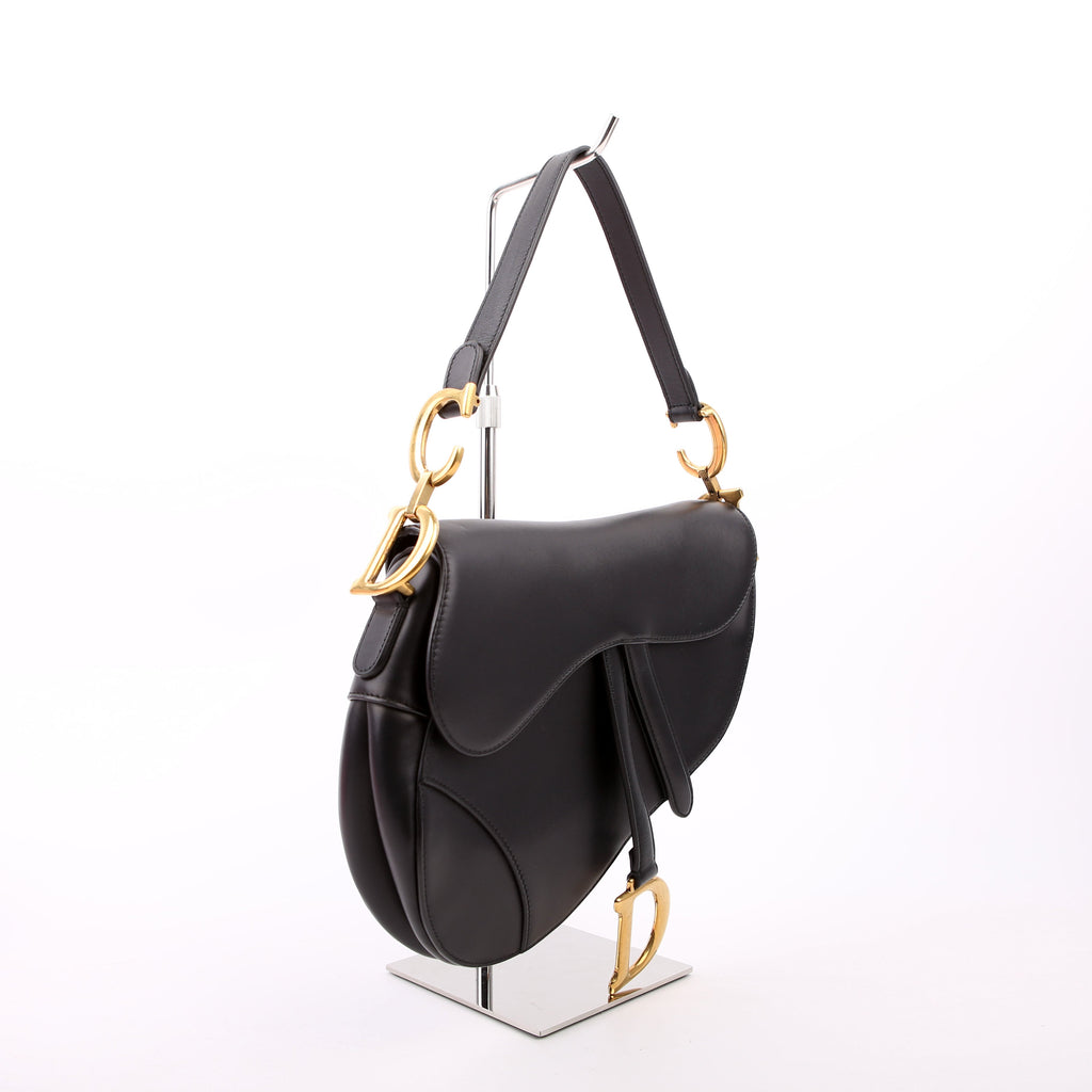 Christian Dior Saddle Bag Leather Black