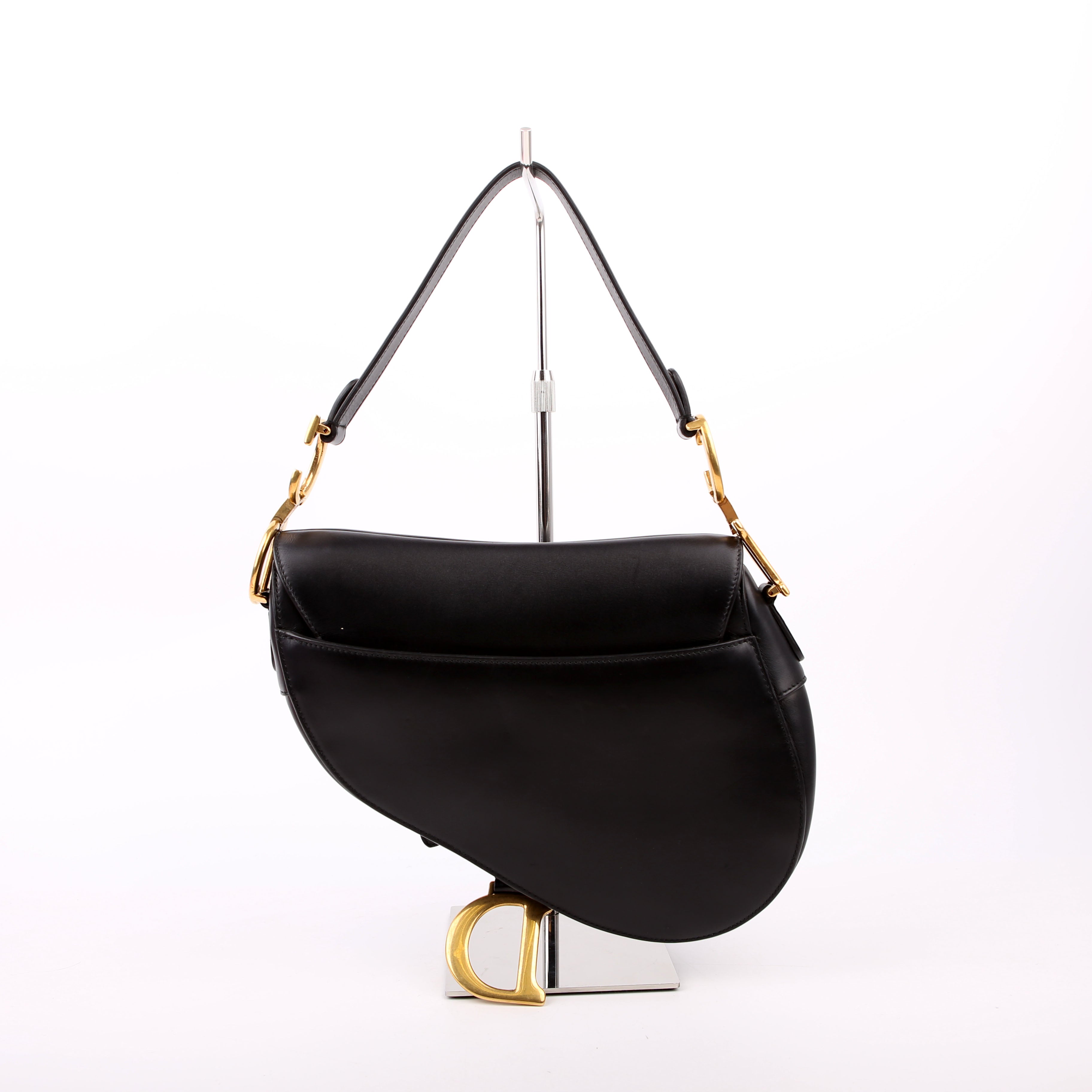 Christian Dior Saddle Bag Leather Black