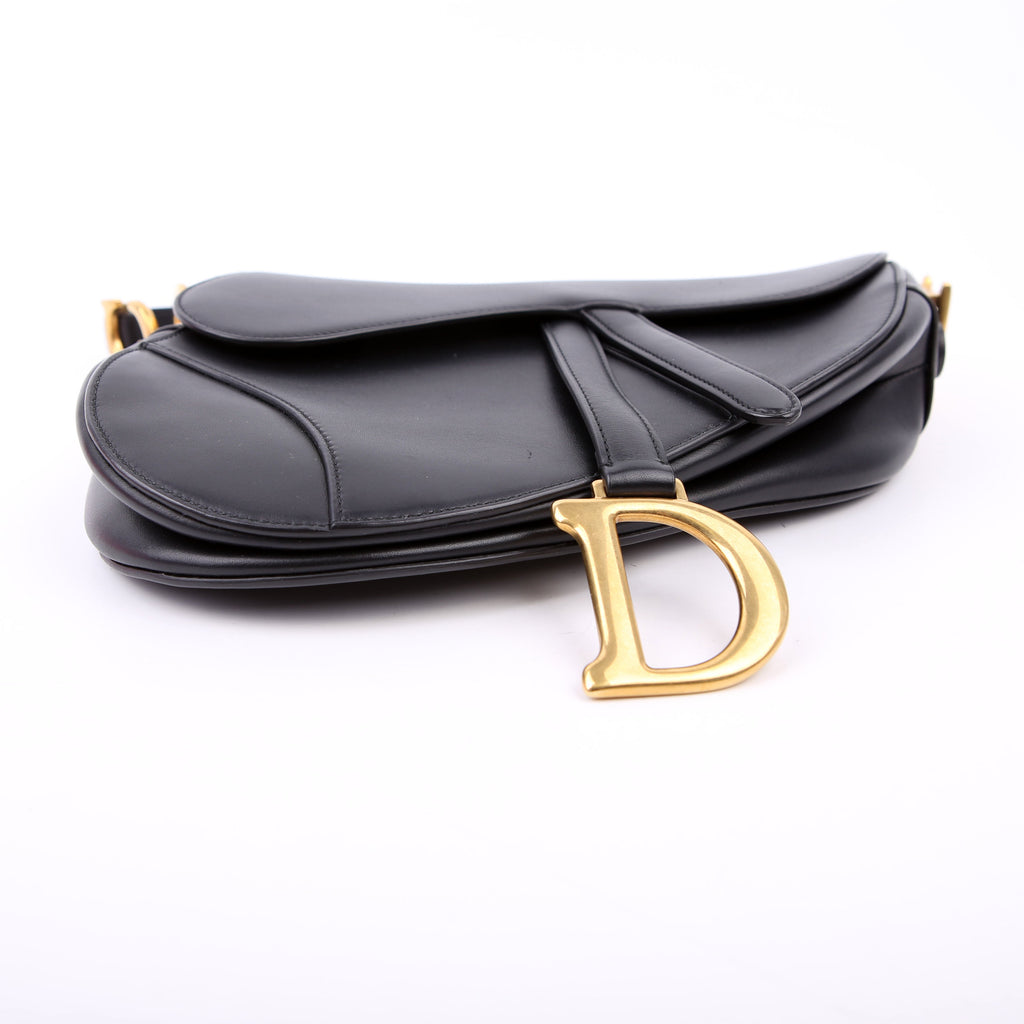 Christian Dior Saddle Bag Leather Black