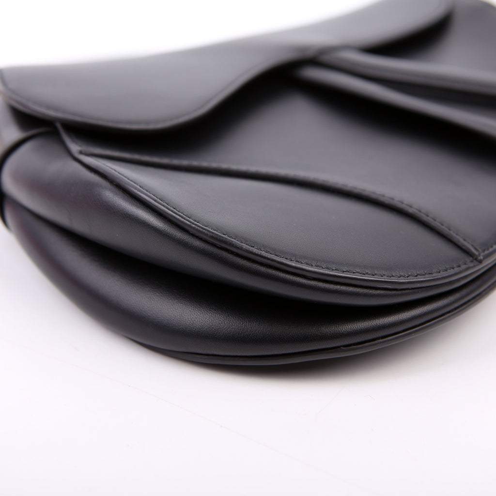 Christian Dior Saddle Bag Leather Black
