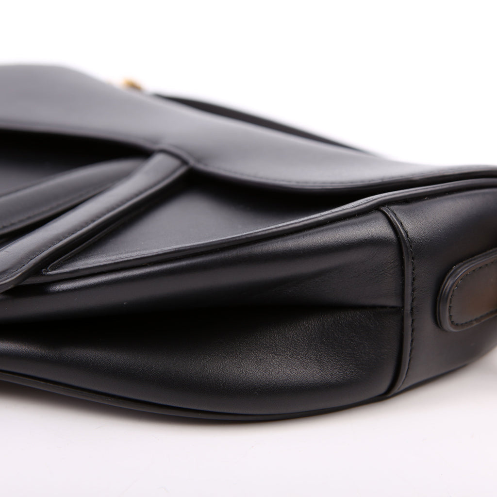 Christian Dior Saddle Bag Leather Black