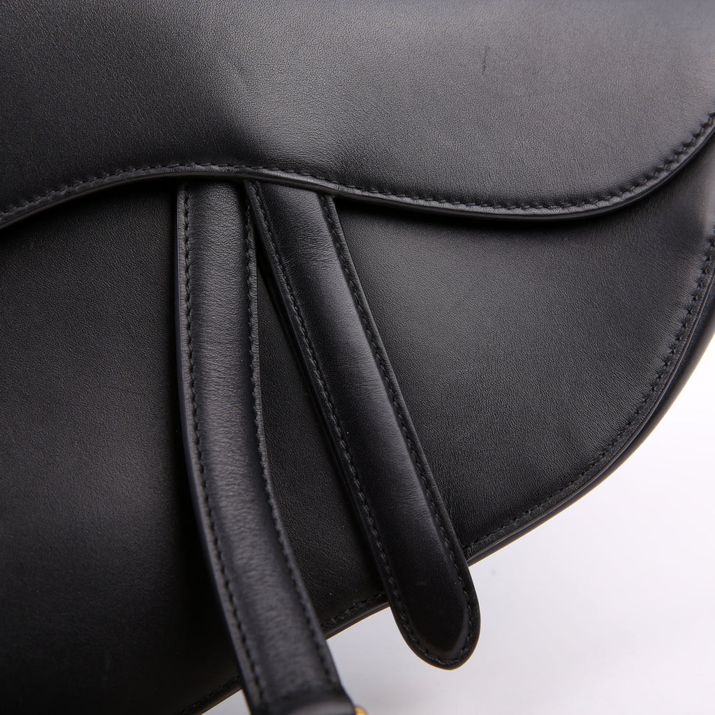 Christian Dior Saddle Bag Leather Black