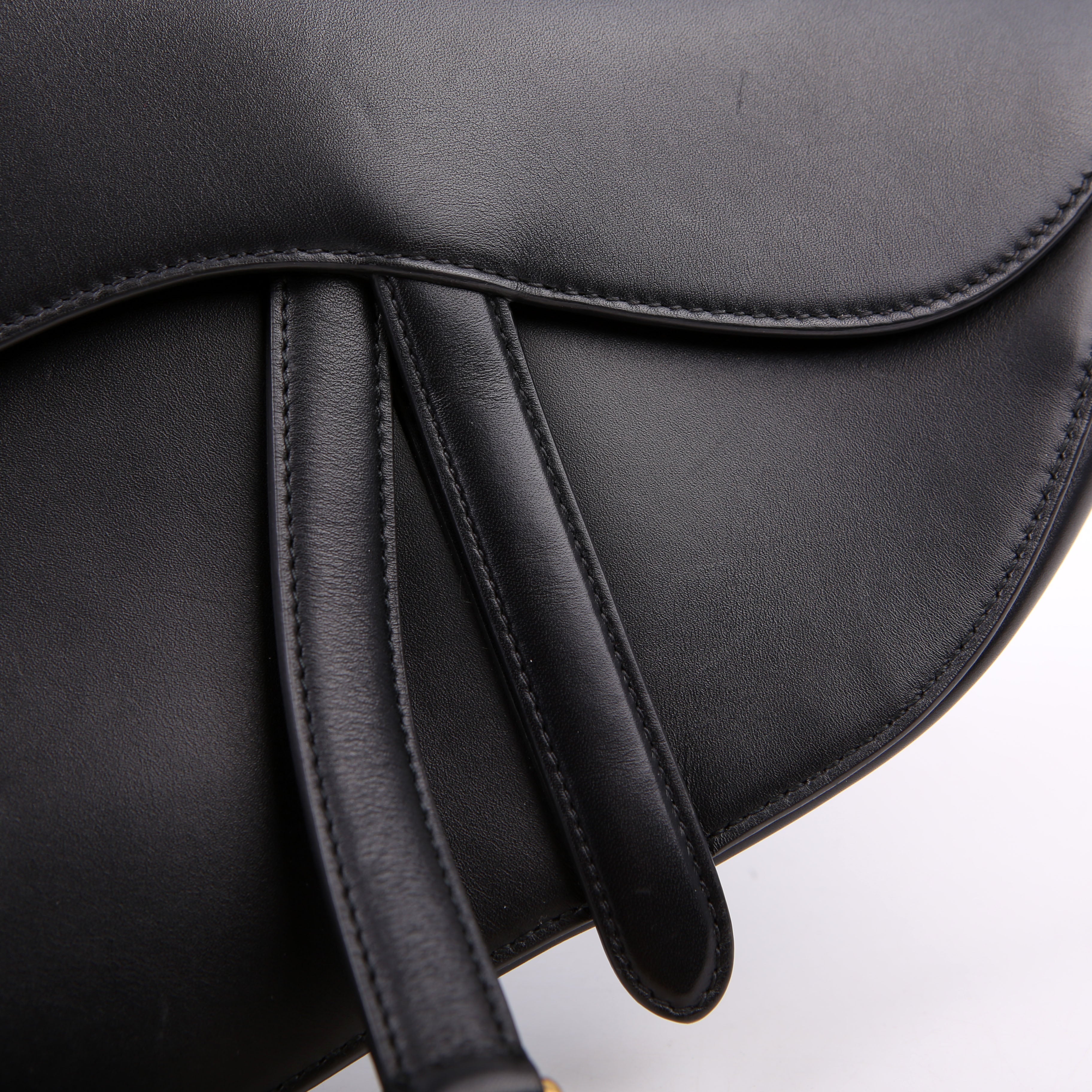 Christian Dior Saddle Bag Leather Black