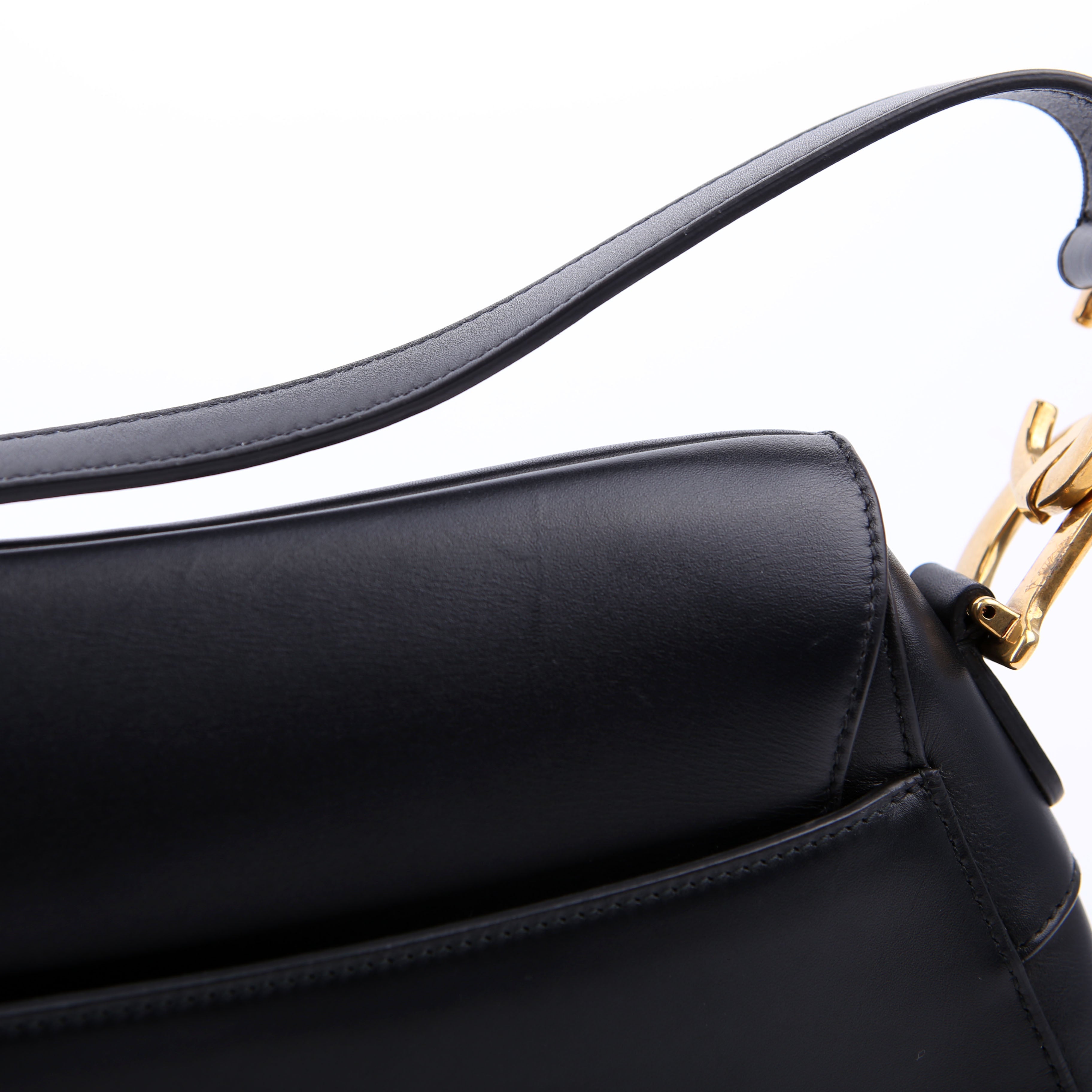 Christian Dior Saddle Bag Leather Black