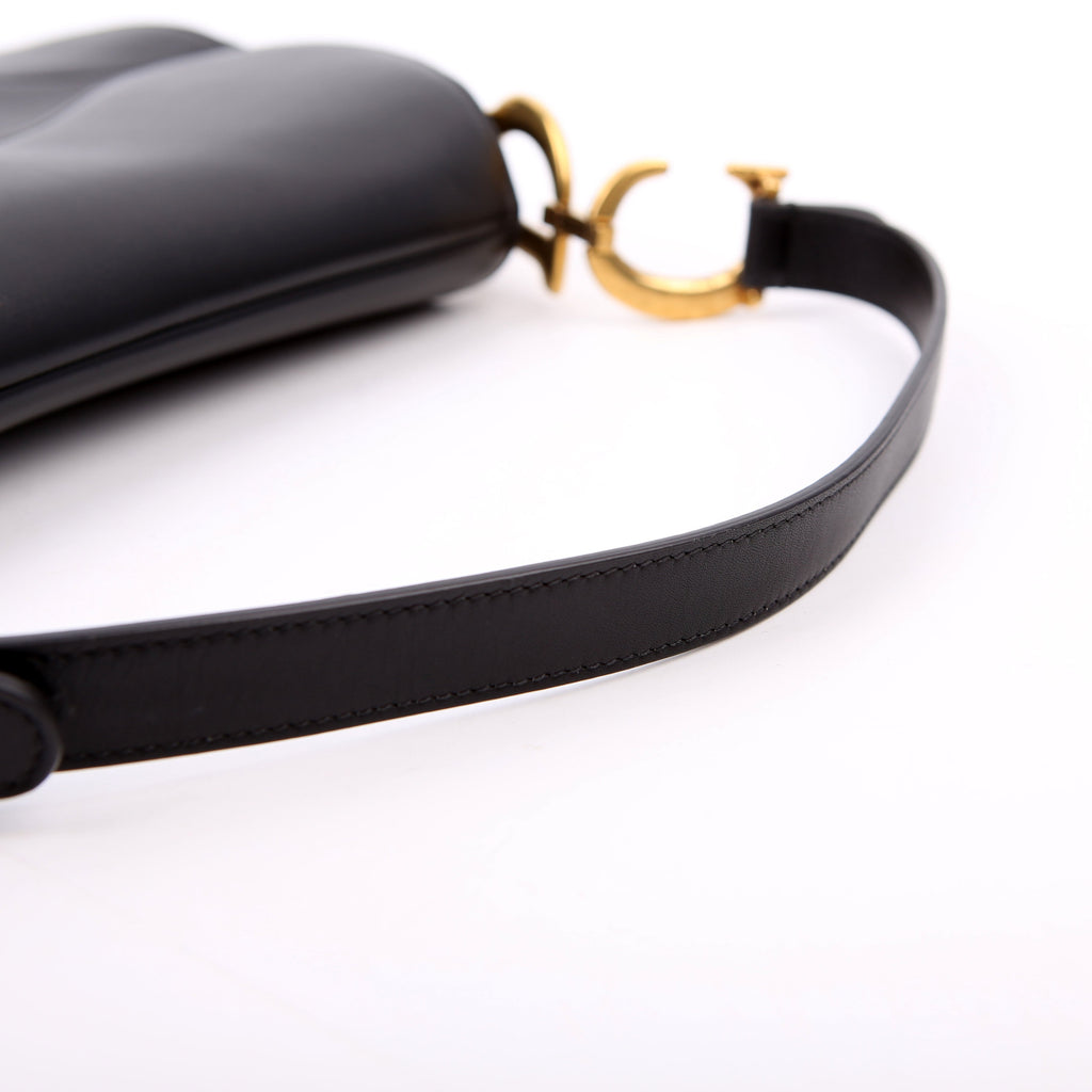 Christian Dior Saddle Bag Leather Black