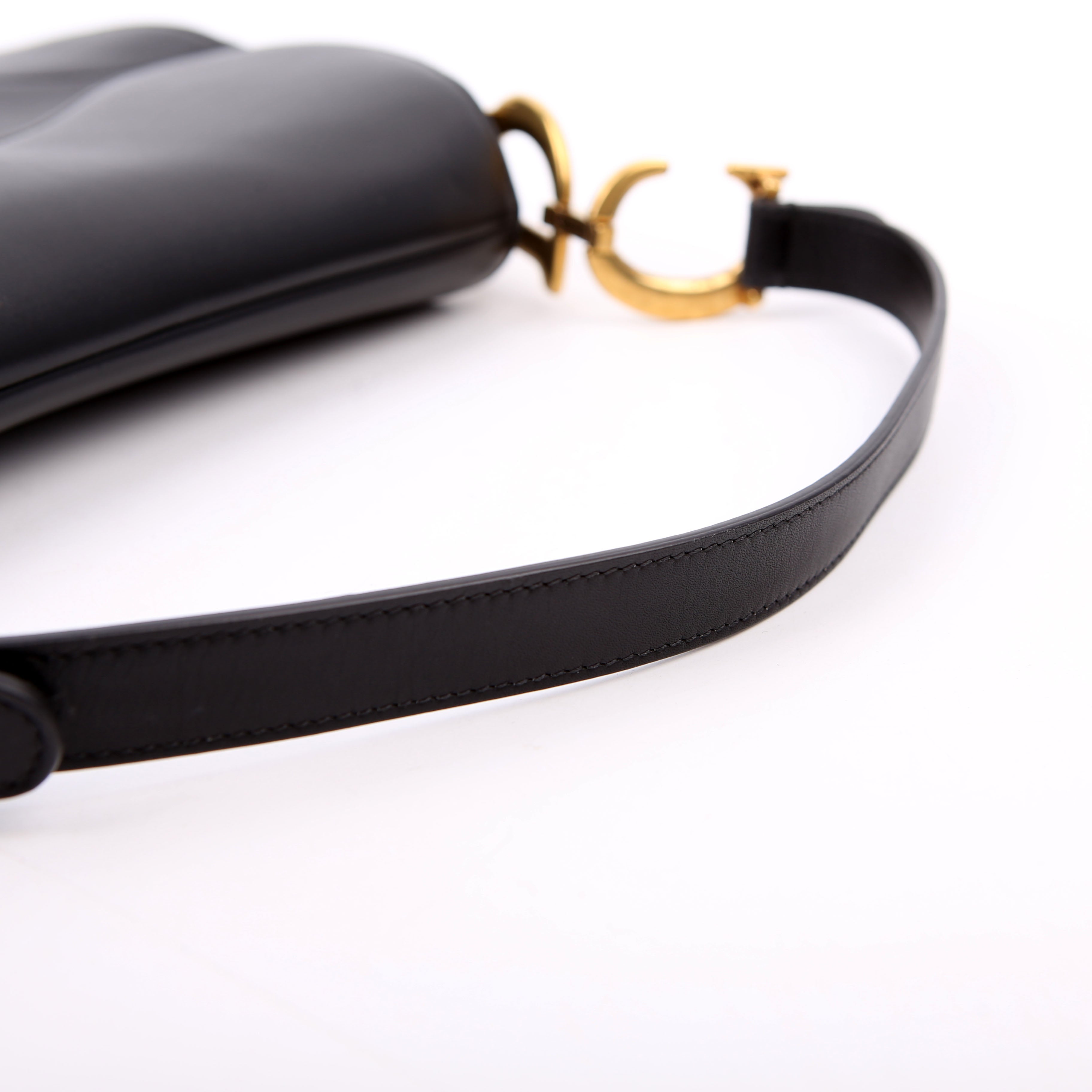Christian Dior Saddle Bag Leather Black