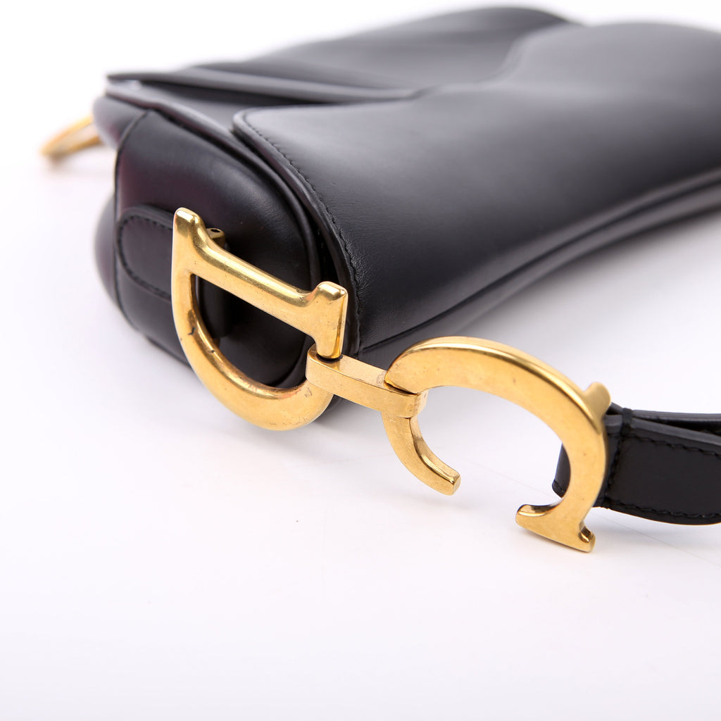 Christian Dior Saddle Bag Leather Black