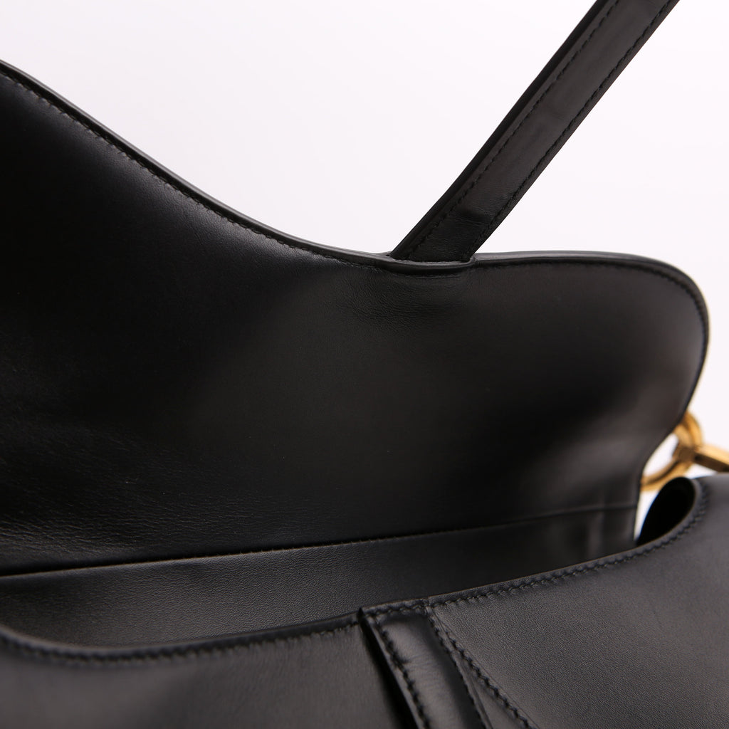 Christian Dior Saddle Bag Leather Black