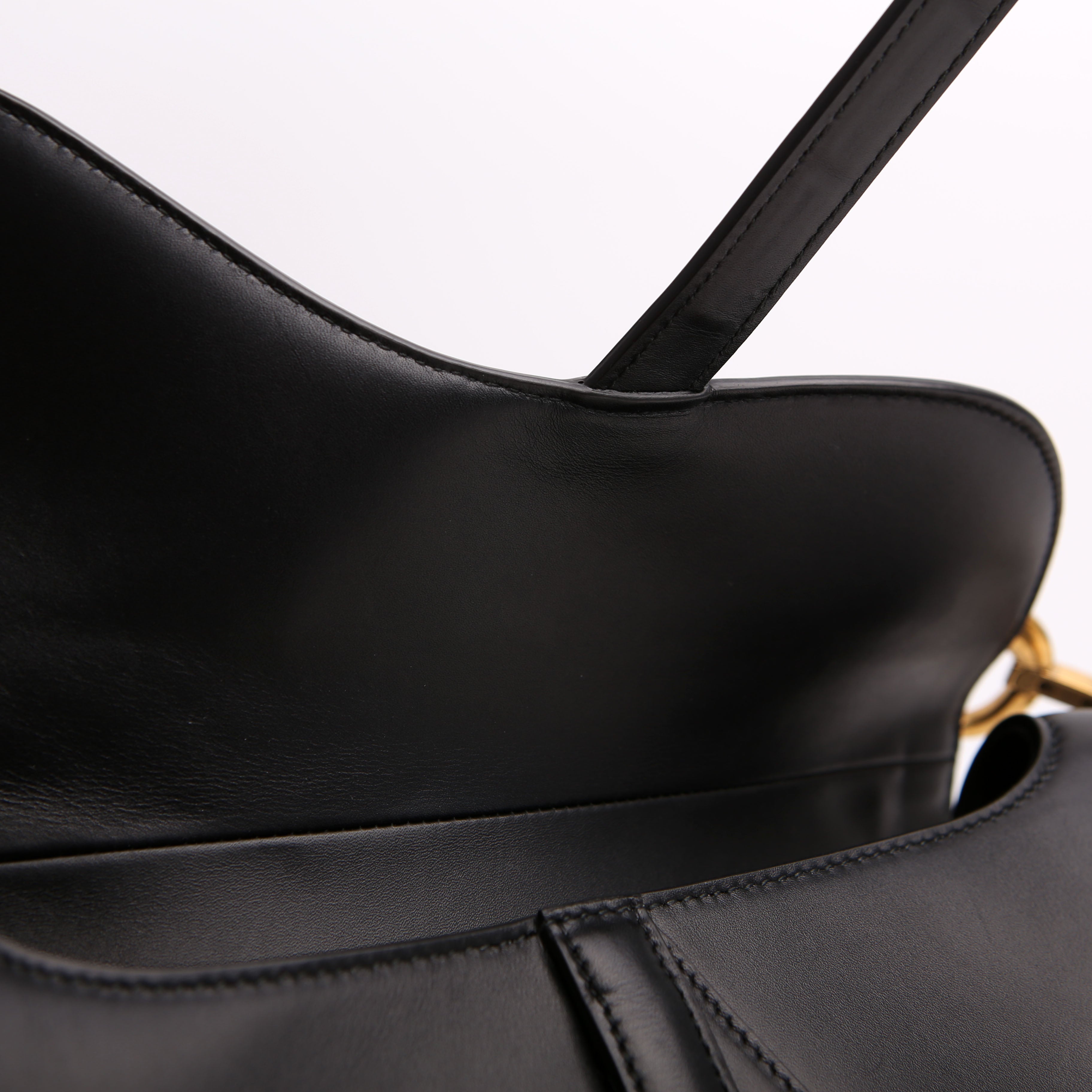 Christian Dior Saddle Bag Leather Black