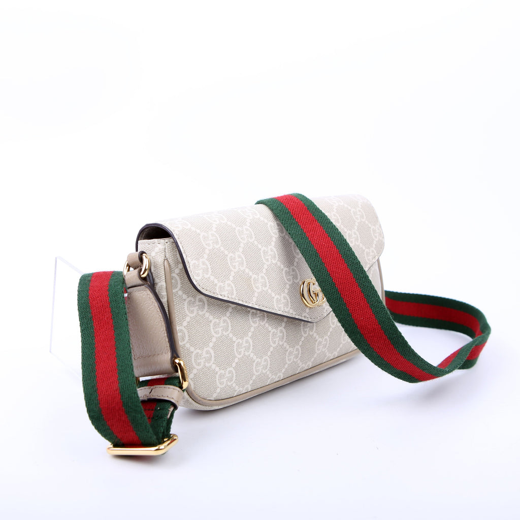 Gucci 764961 GG Supreme Ophidia Mini Bag White