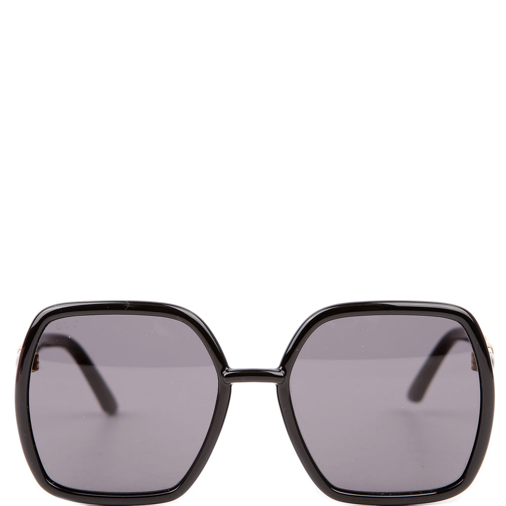 Gucci GG0890SA Oversized Square Horsebit Sunglasses Black