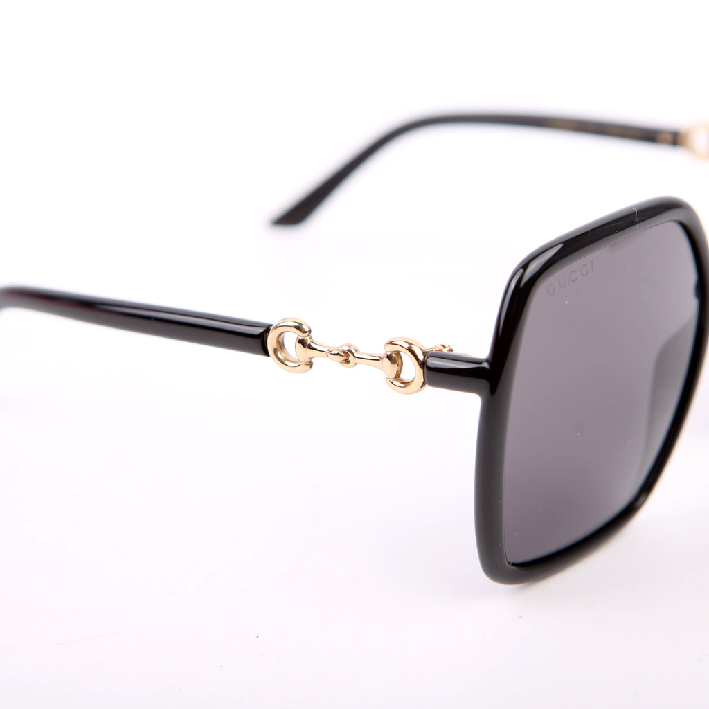 Gucci GG0890SA Oversized Square Horsebit Sunglasses Black