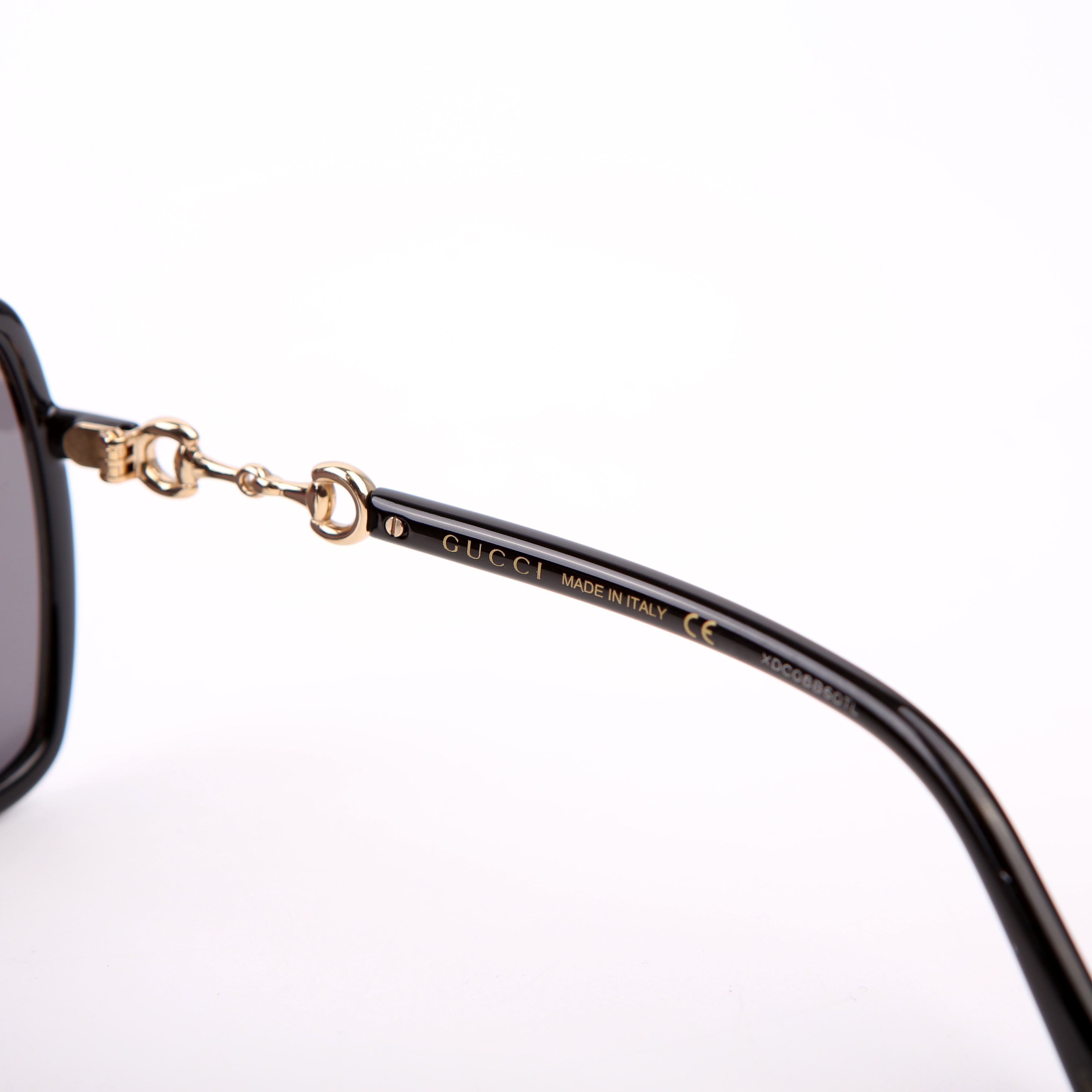 Gucci GG0890SA Oversized Square Horsebit Sunglasses Black