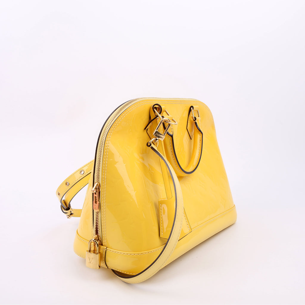 Louis Vuitton Alma PM with Strap Vernis Yellow