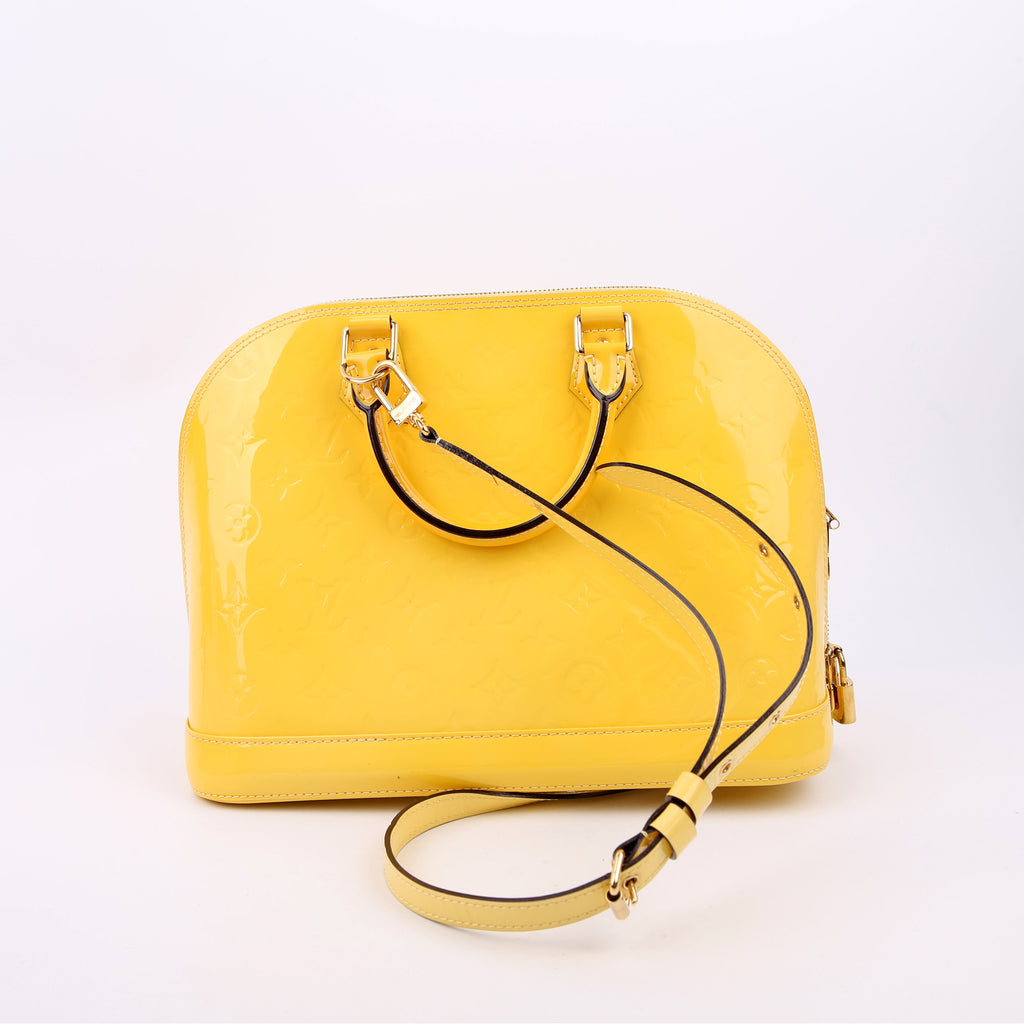Louis Vuitton Alma PM with Strap Vernis Yellow