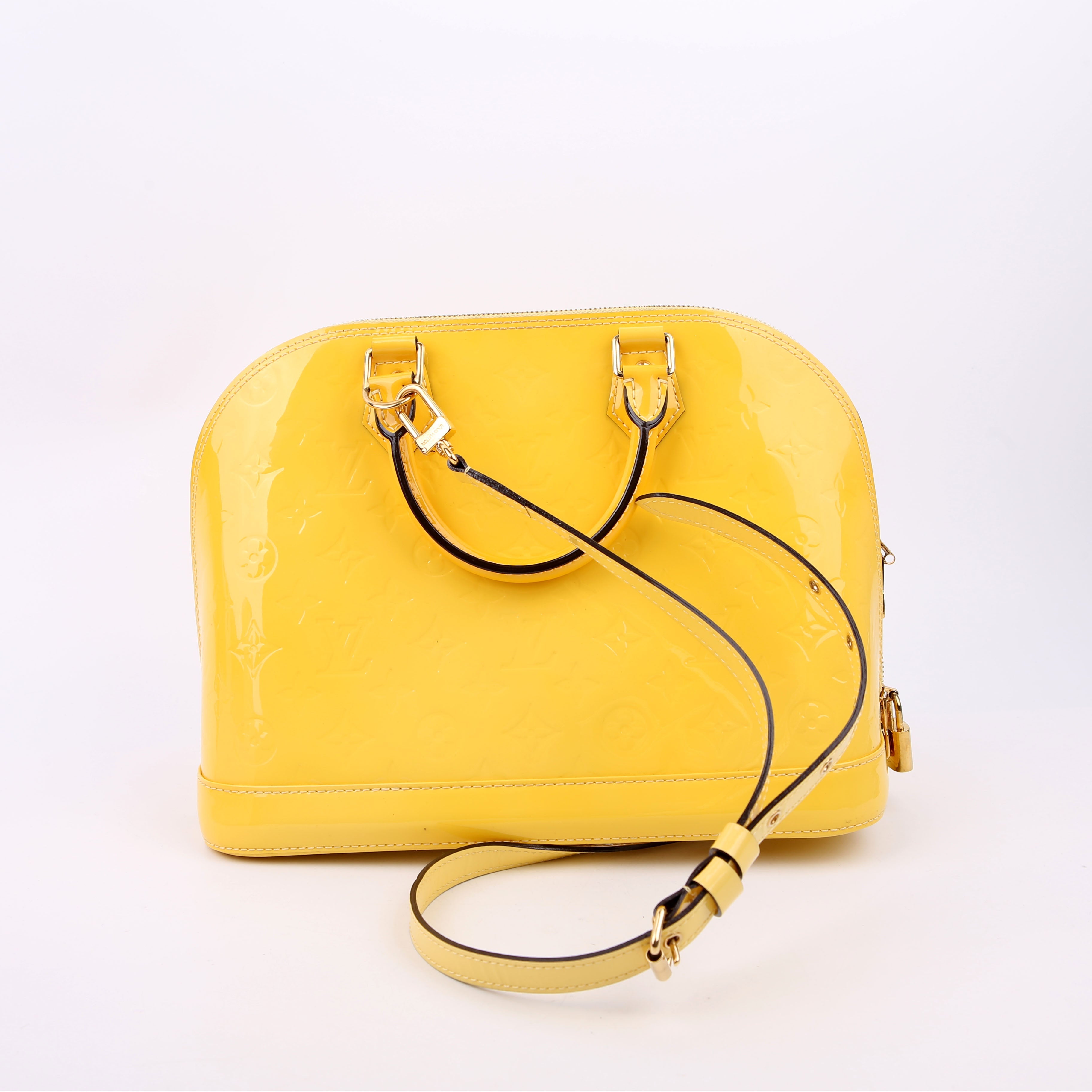 Louis Vuitton Alma PM with Strap Vernis Yellow