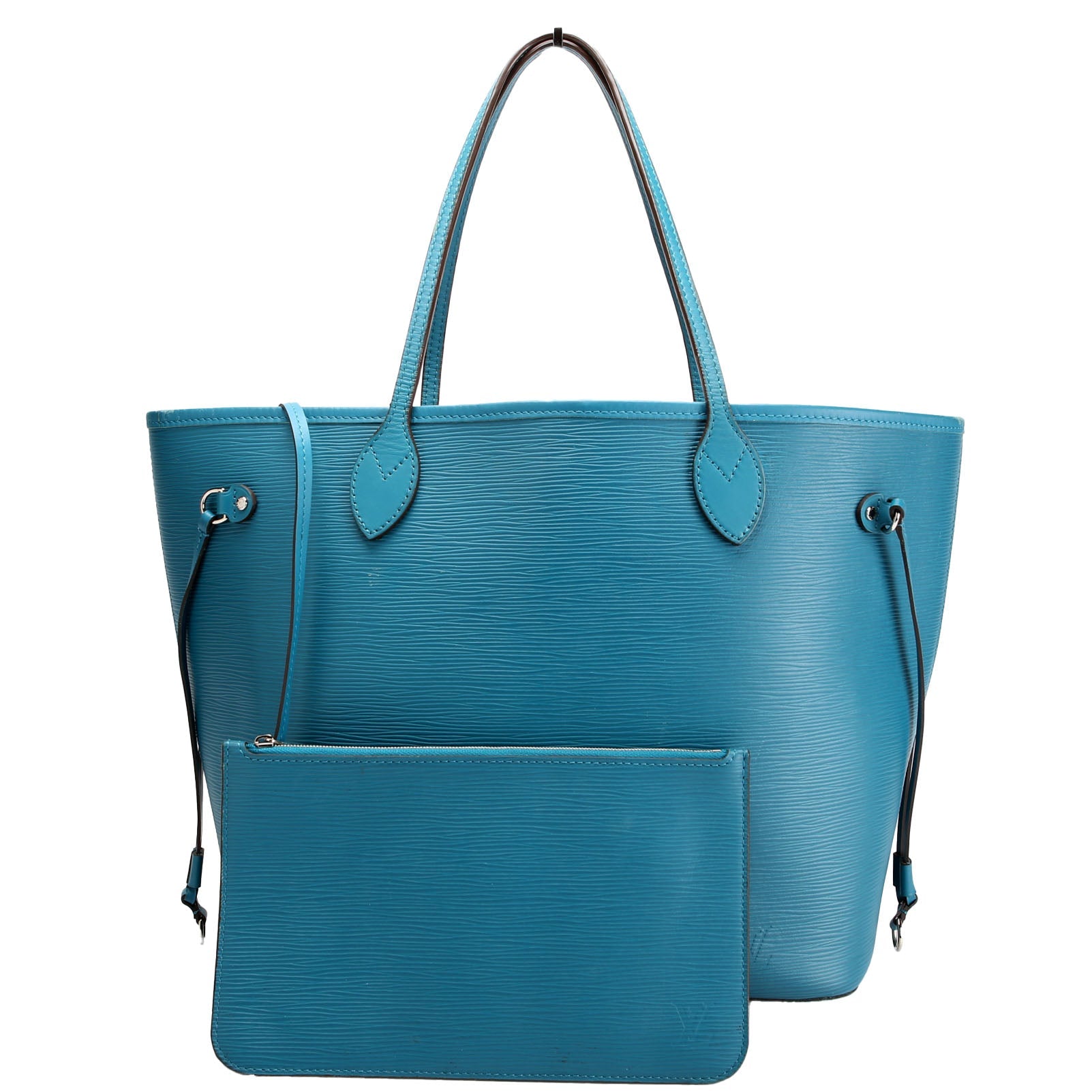 Louis Vuitton Neverfull With Wallet MM Epi Teal