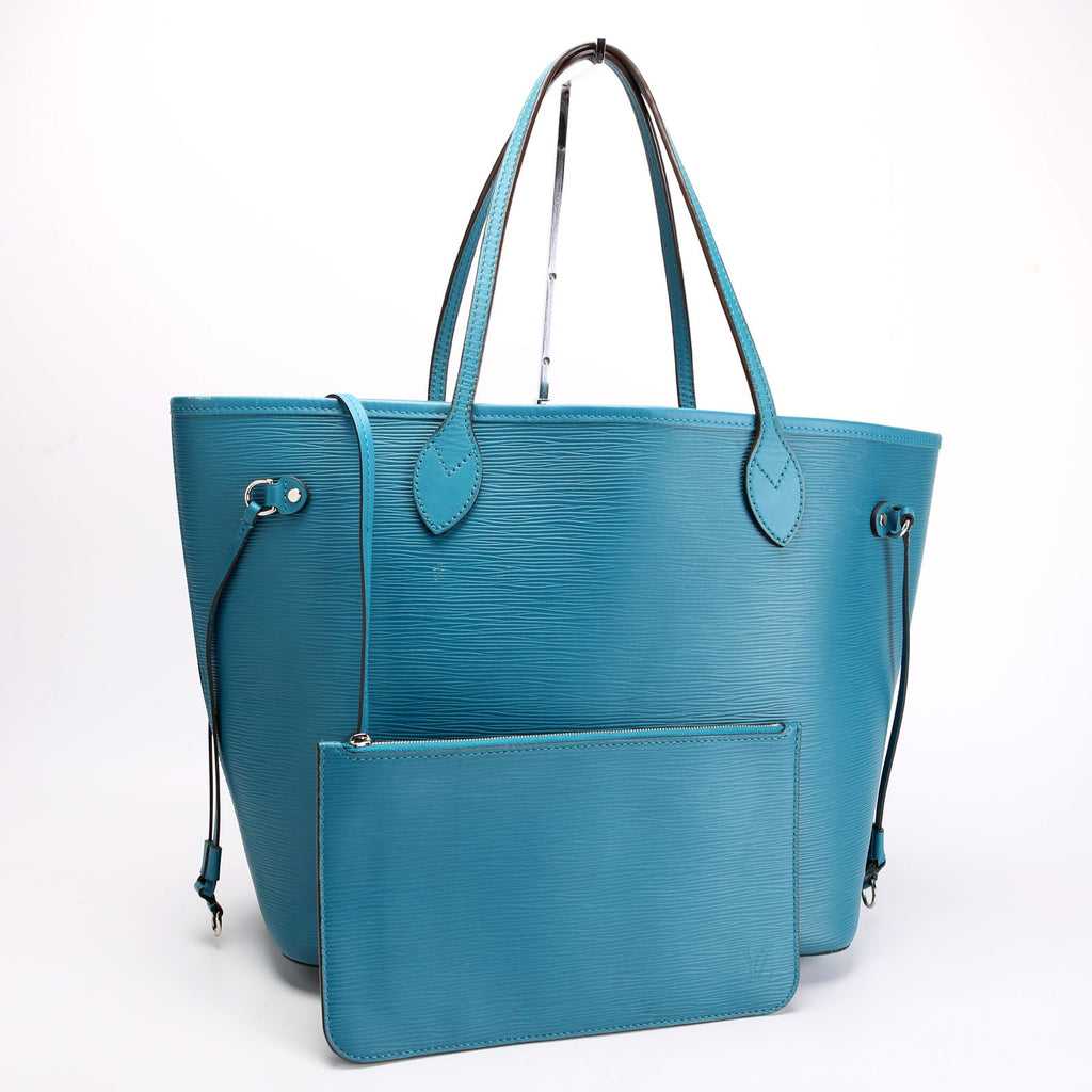 Louis Vuitton Neverfull With Wallet MM Epi Teal