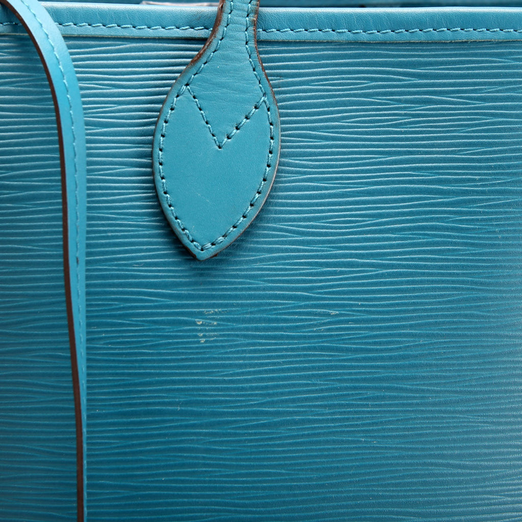 Louis Vuitton Neverfull With Wallet MM Epi Teal