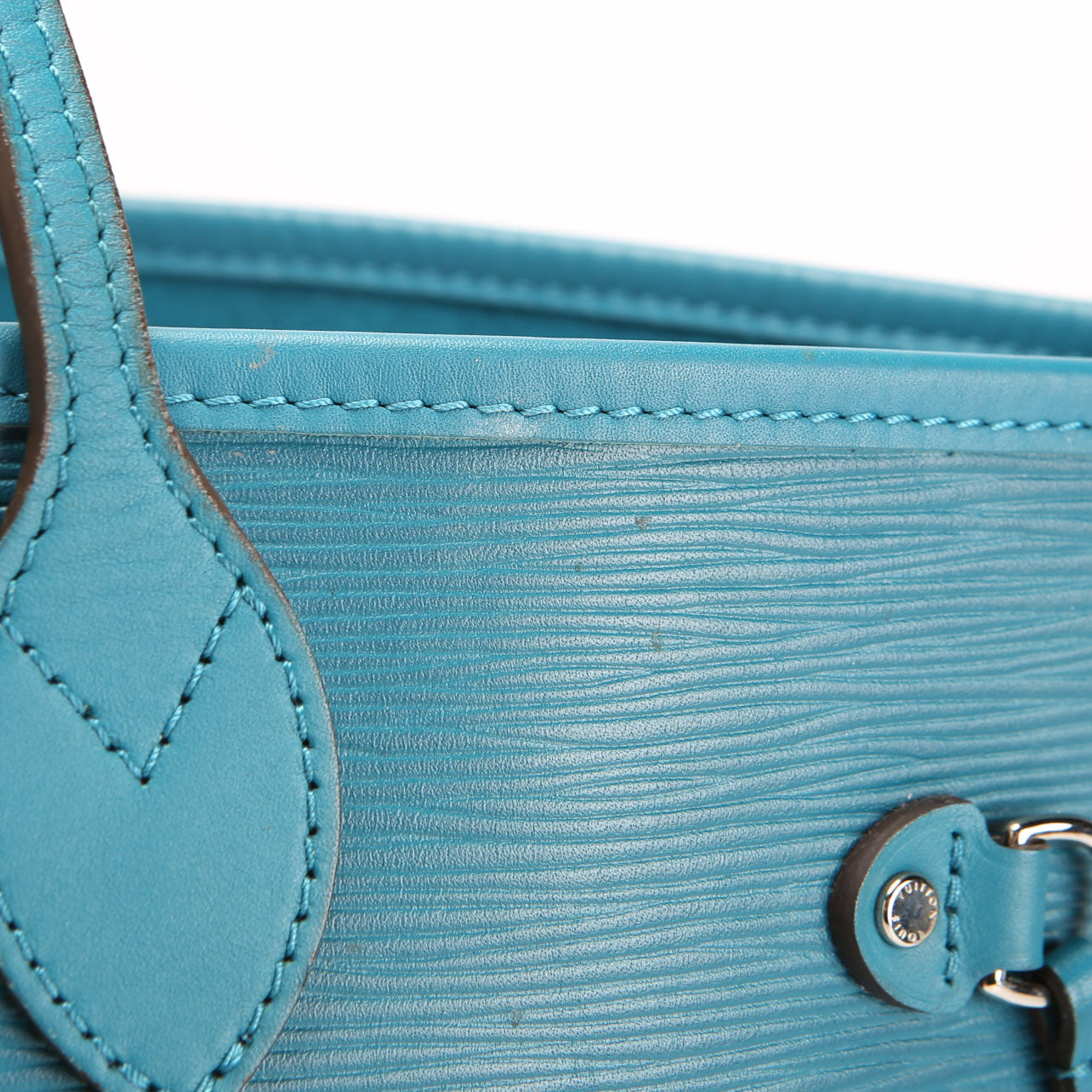 Louis Vuitton Neverfull With Wallet MM Epi Teal
