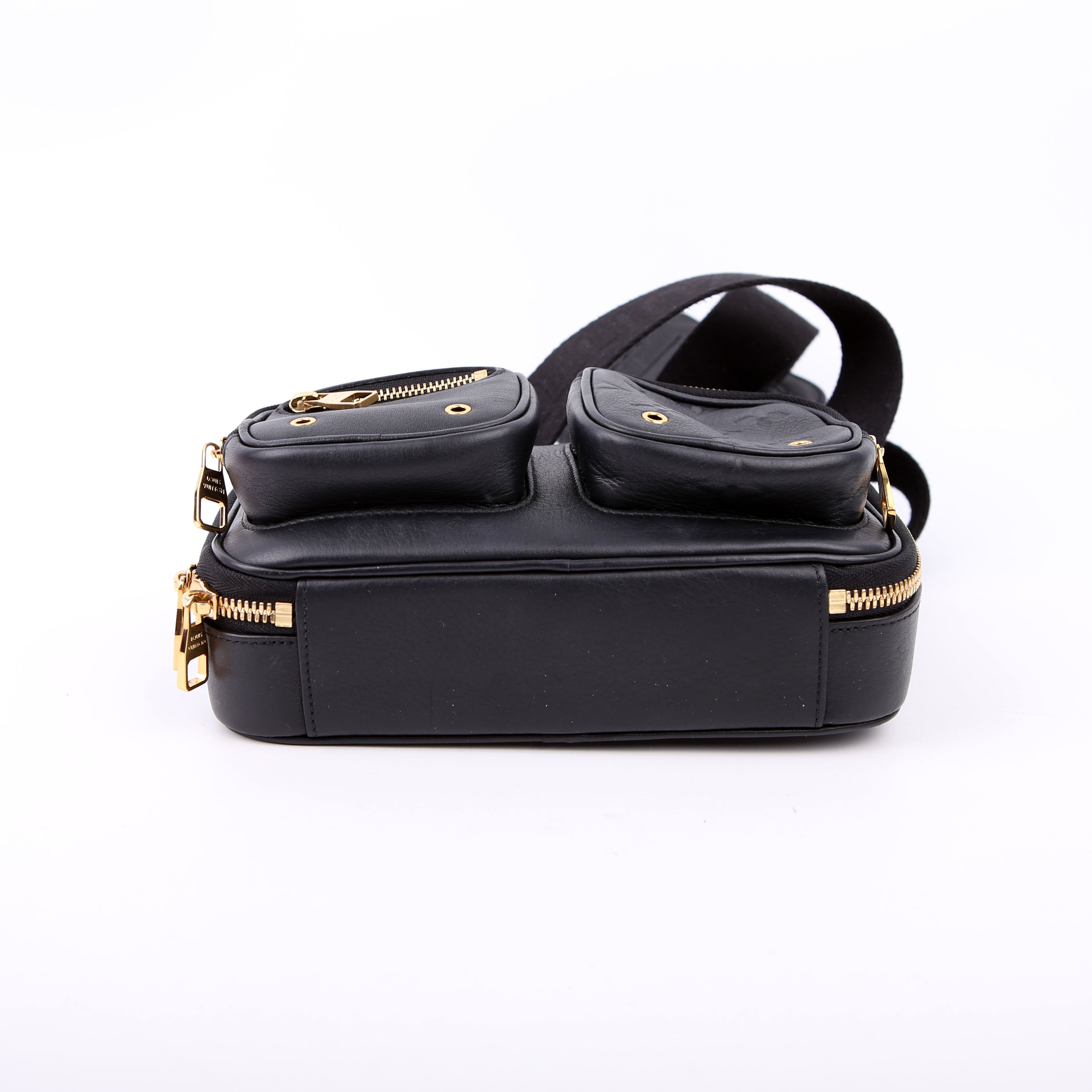Louis Vuitton Utility Crossbody Embossed Calfskin Black