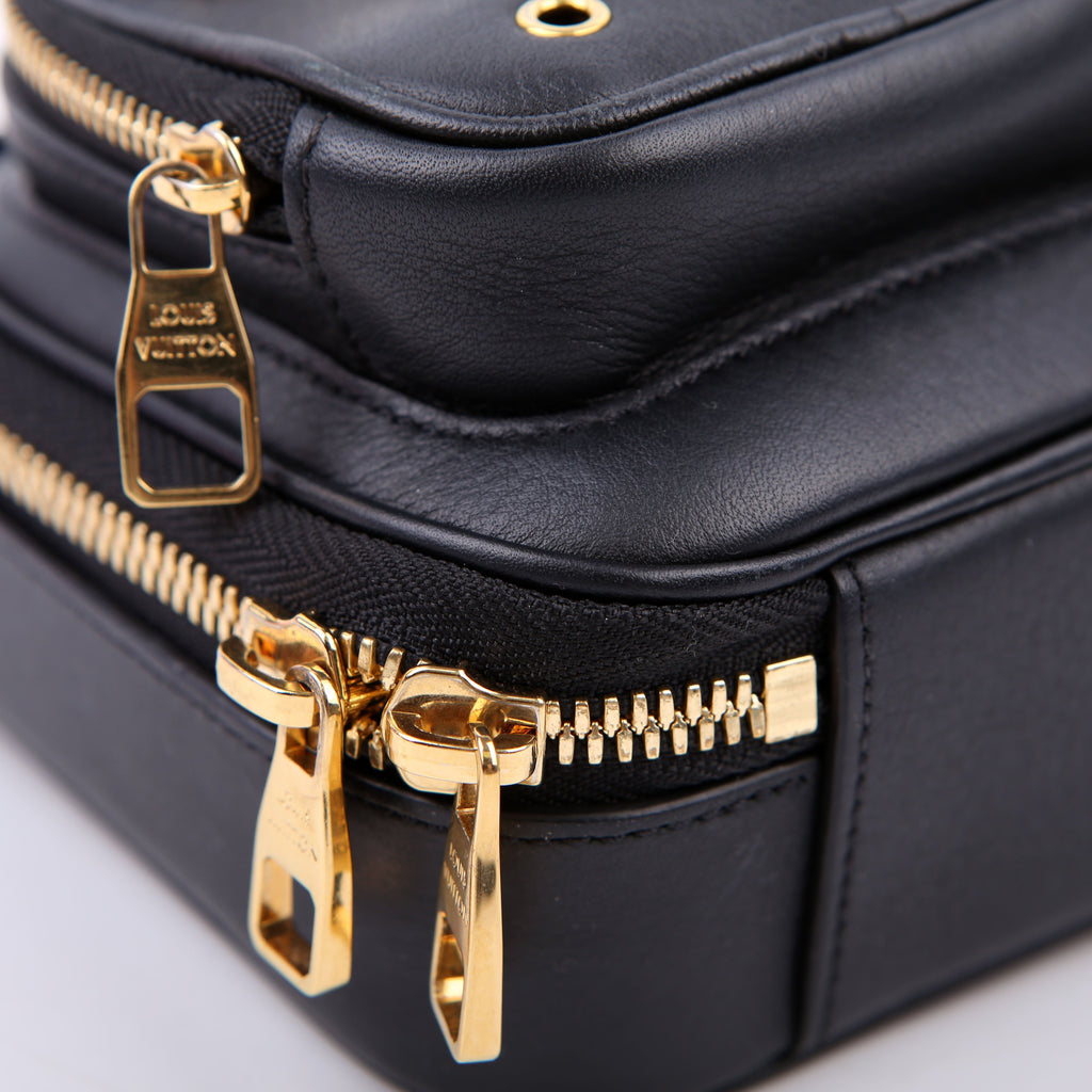 Louis Vuitton Utility Crossbody Embossed Calfskin Black