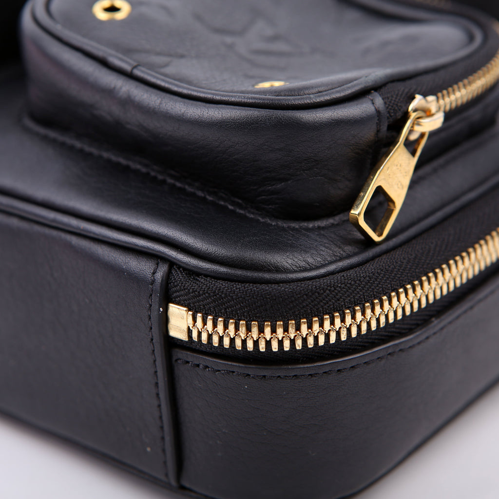 Louis Vuitton Utility Crossbody Embossed Calfskin Black