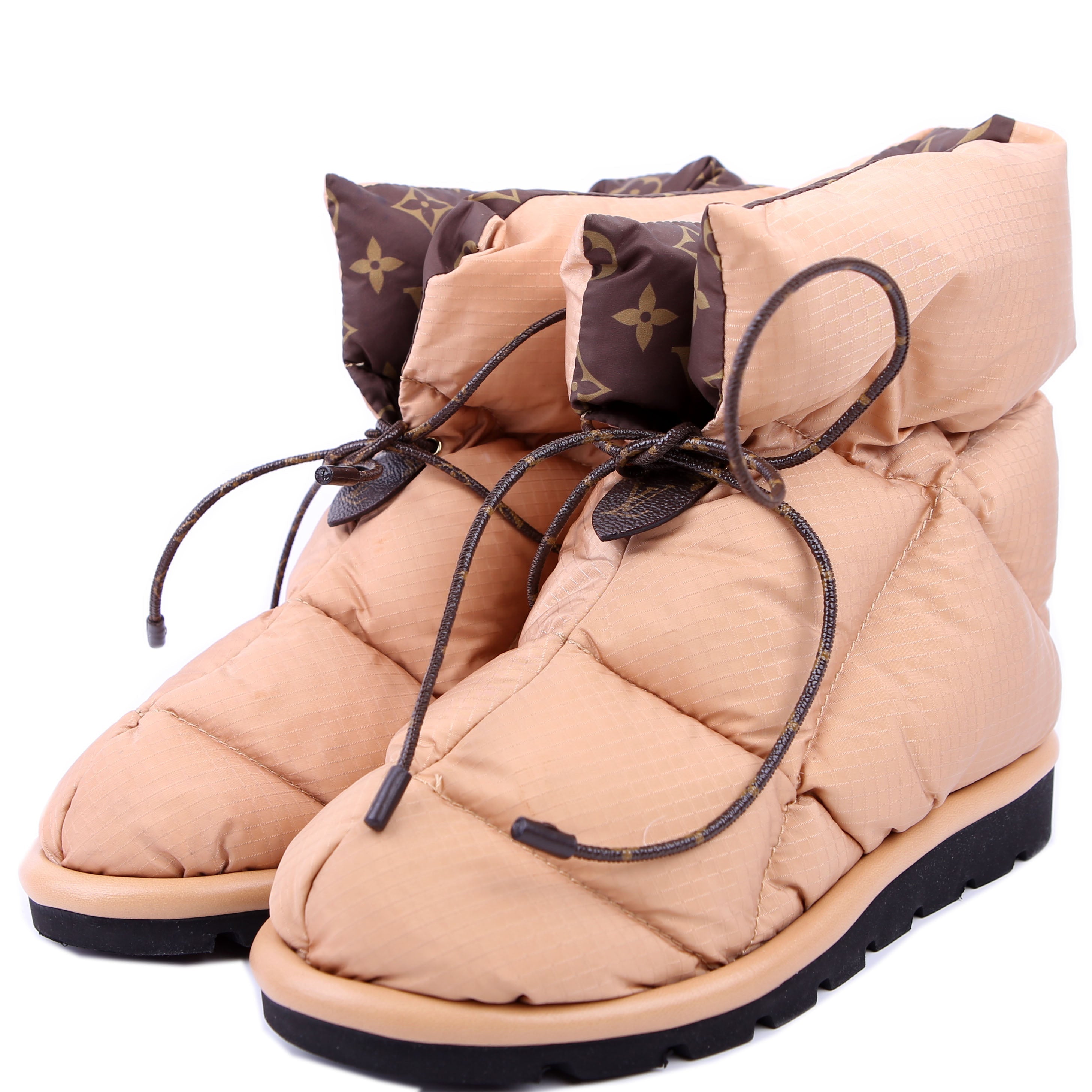 Louis Vuitton Pillow Flat Comfort Ankle Boots Size 38 Tan