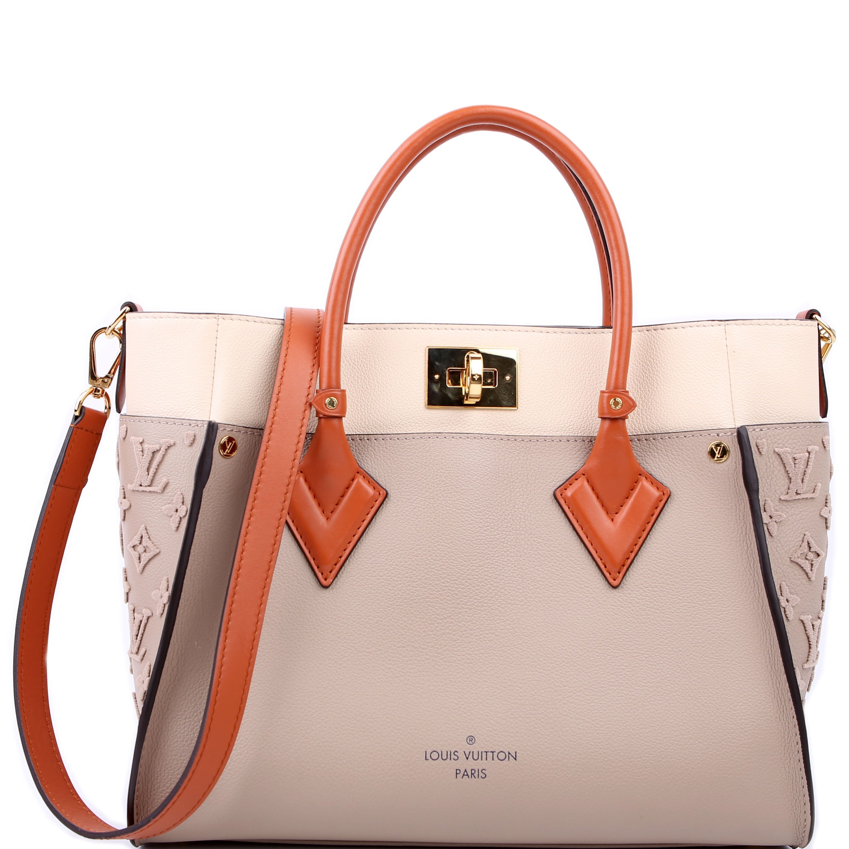 Louis Vuitton On My Side MM Calfskin Taupe/Orange