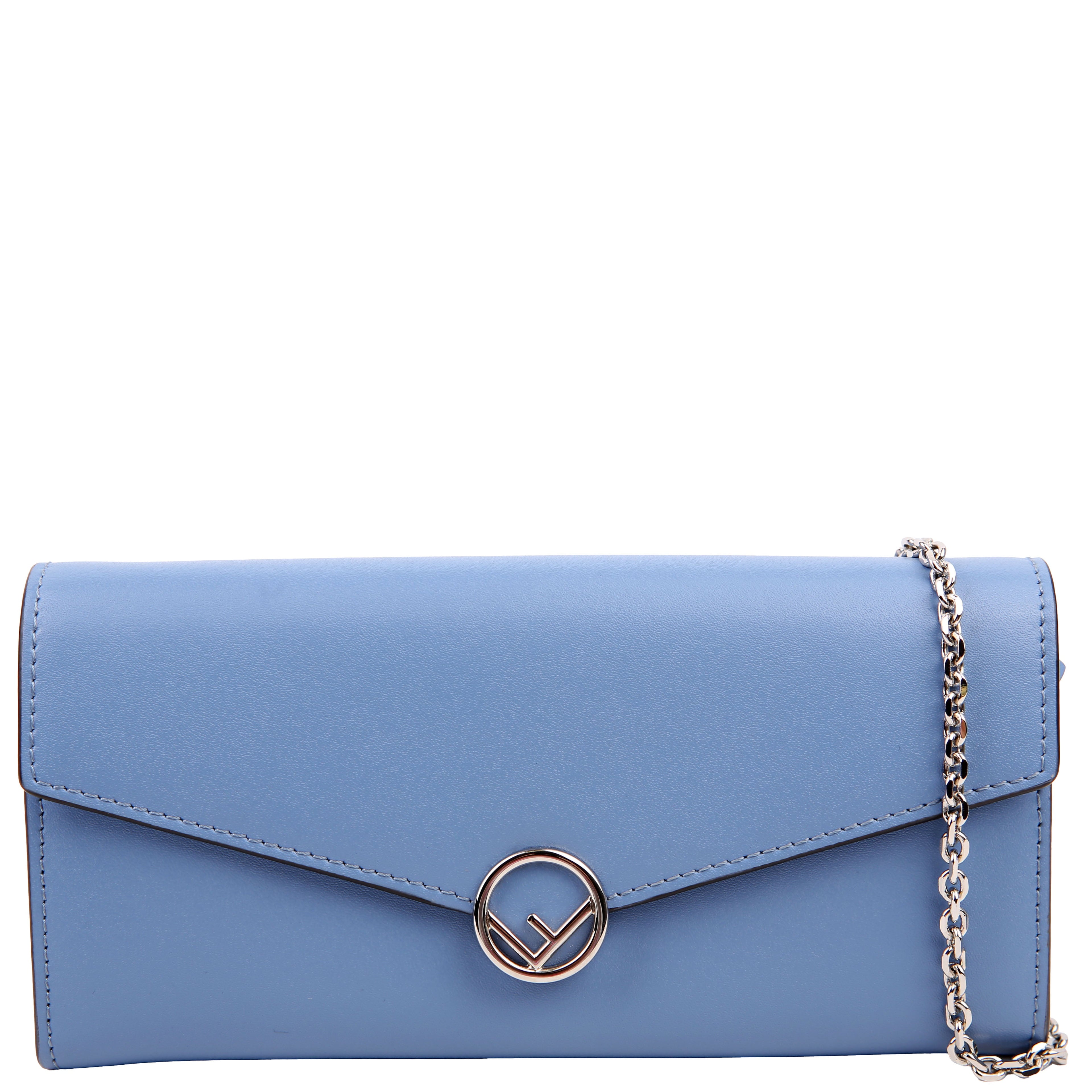 Fendi F Is Fendi Continental Chain Wallet Blue