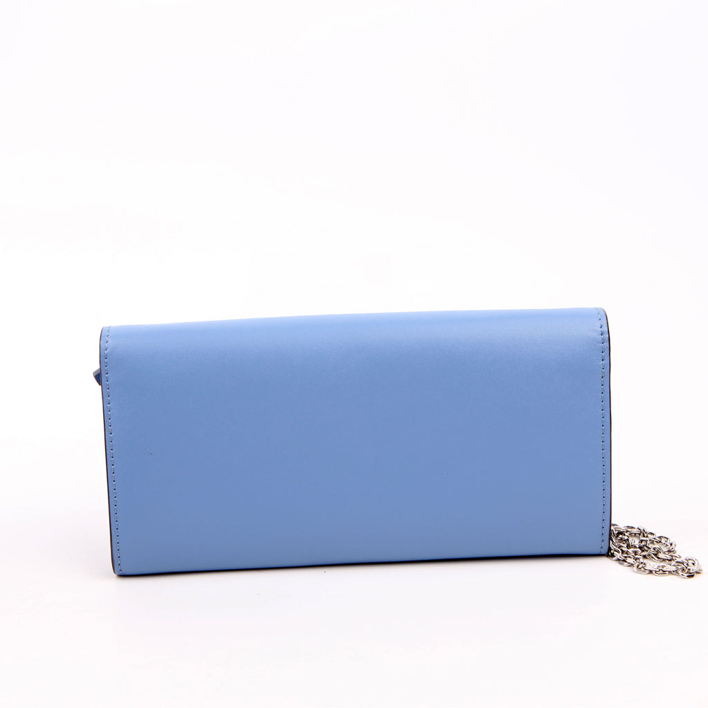 Fendi F Is Fendi Continental Chain Wallet Blue