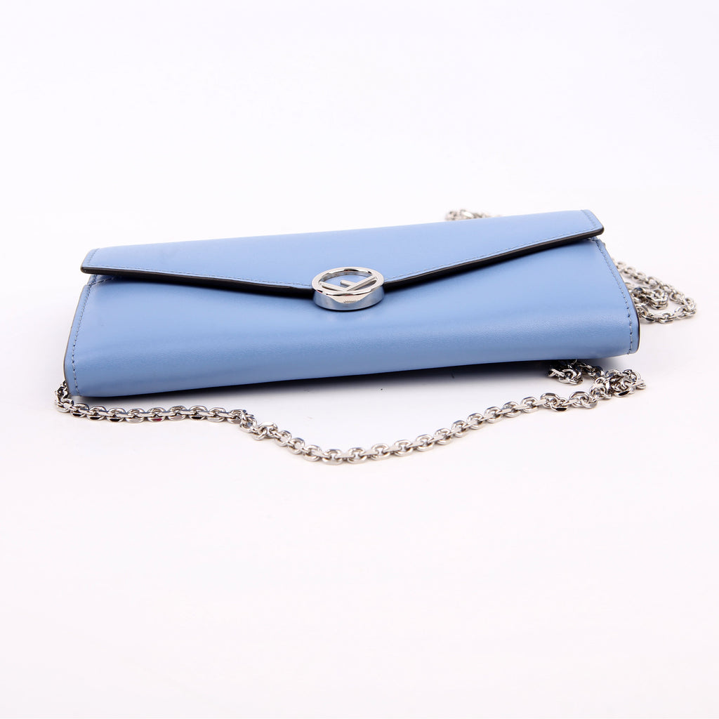 Fendi F Is Fendi Continental Chain Wallet Blue