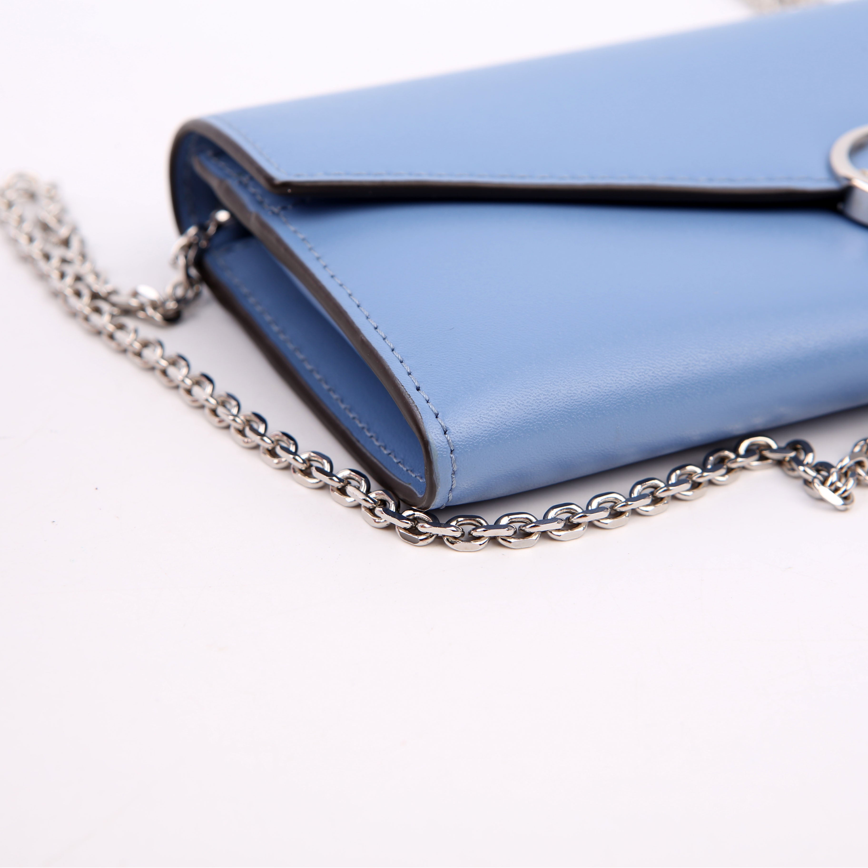 Fendi F Is Fendi Continental Chain Wallet Blue