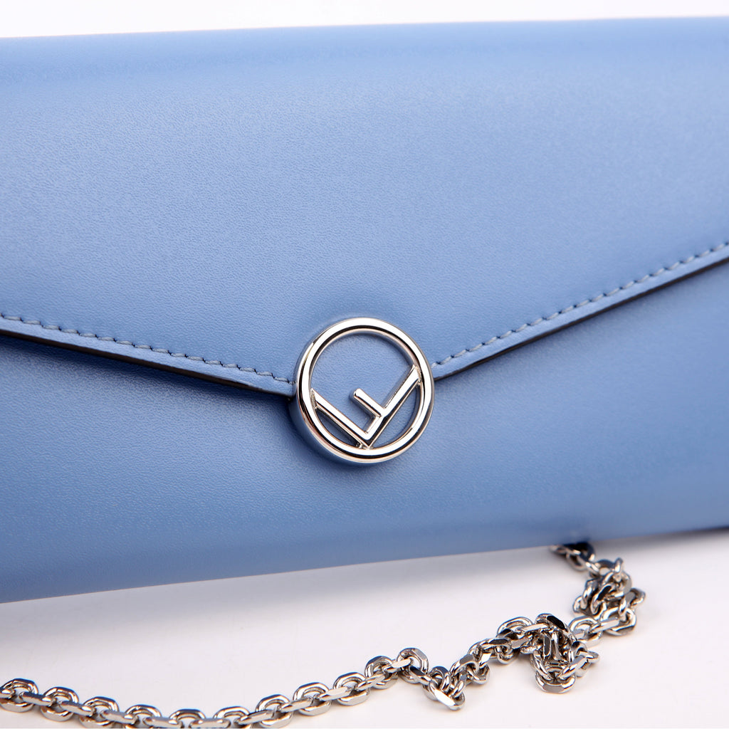 Fendi F Is Fendi Continental Chain Wallet Blue
